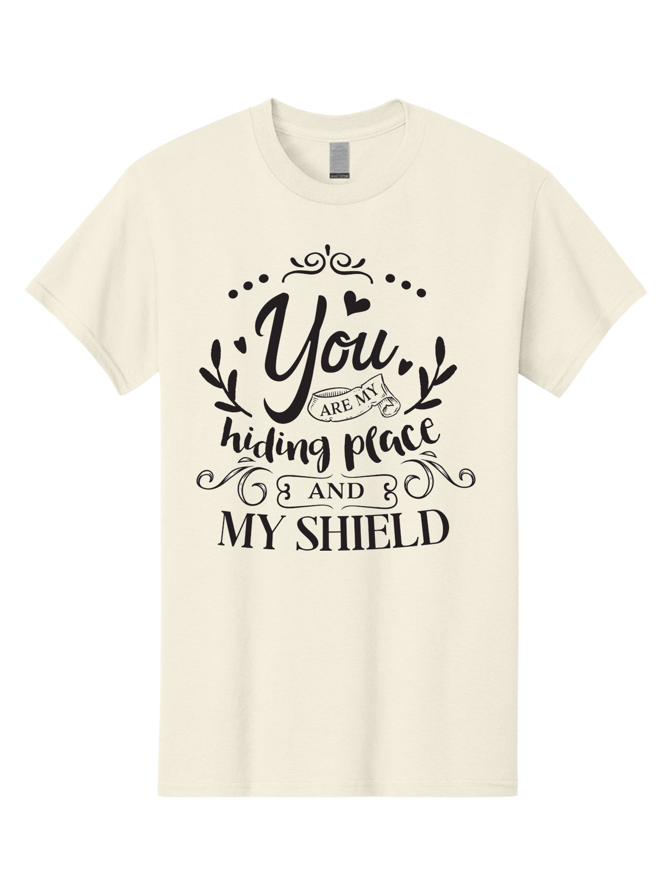 You-Are-My-Hiding-Place Men'S Graphic Tee, 100% Cotton, Comfortable Casual Summer Wear, Machine Washable, Inspirational Quote, Motivational Words, Love Message, Heartwarming Phrase, Decorative Typography, You Are My Hiding Place And My Shield, Aad333 5