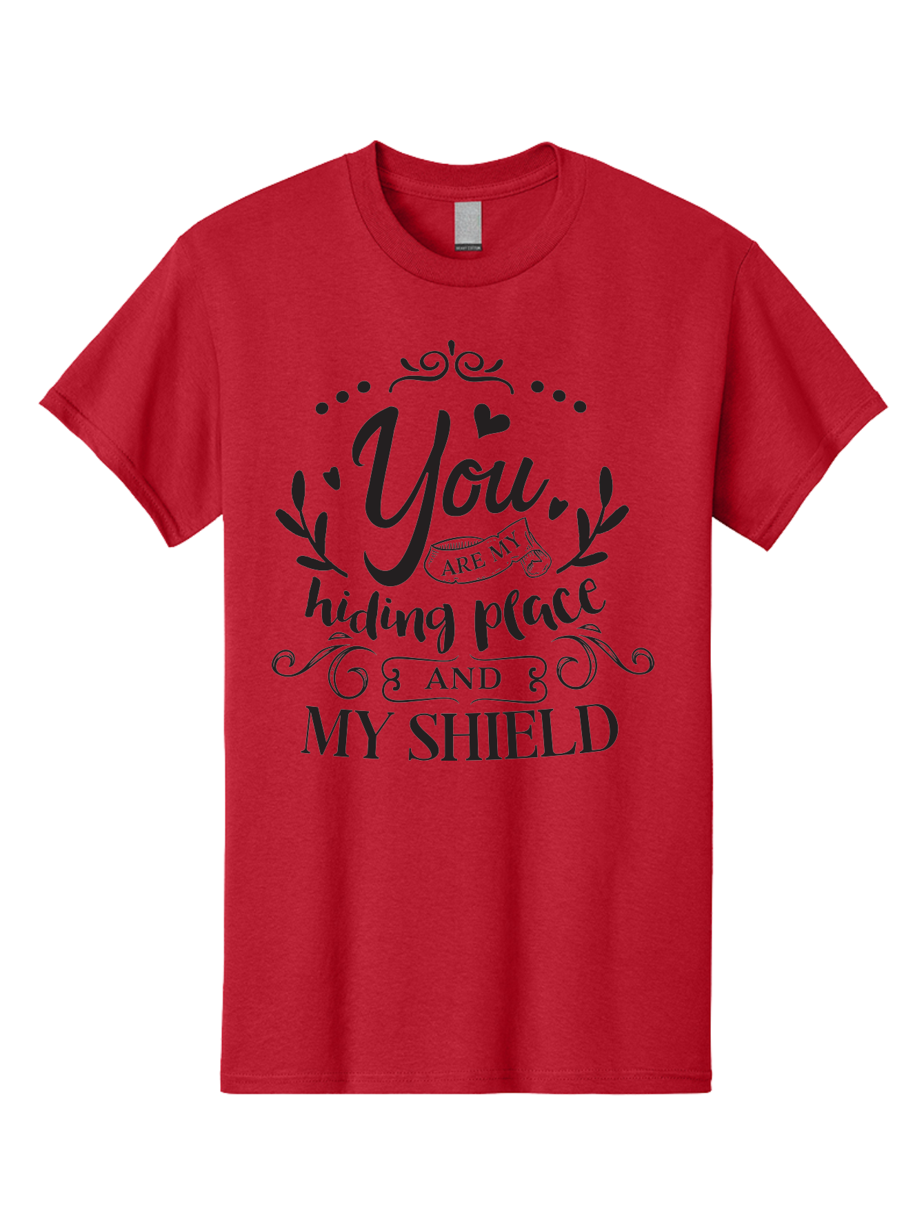 You-Are-My-Hiding-Place Men'S Graphic Tee, 100% Cotton, Comfortable Casual Summer Wear, Machine Washable, Inspirational Quote, Motivational Words, Love Message, Heartwarming Phrase, Decorative Typography, You Are My Hiding Place And My Shield, Aad333 7
