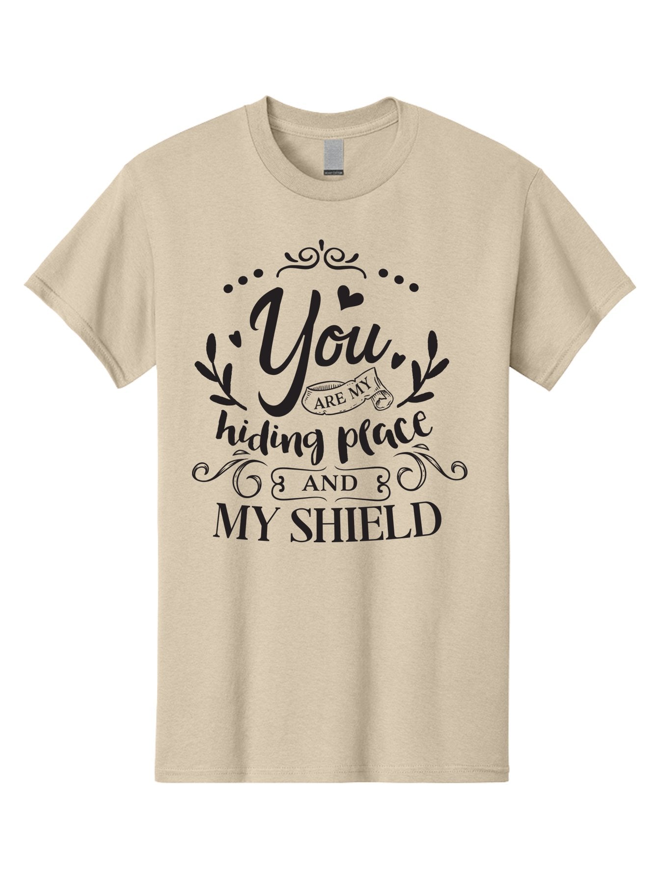 You-Are-My-Hiding-Place Men'S Graphic Tee, 100% Cotton, Comfortable Casual Summer Wear, Machine Washable, Inspirational Quote, Motivational Words, Love Message, Heartwarming Phrase, Decorative Typography, You Are My Hiding Place And My Shield, Aad333 6