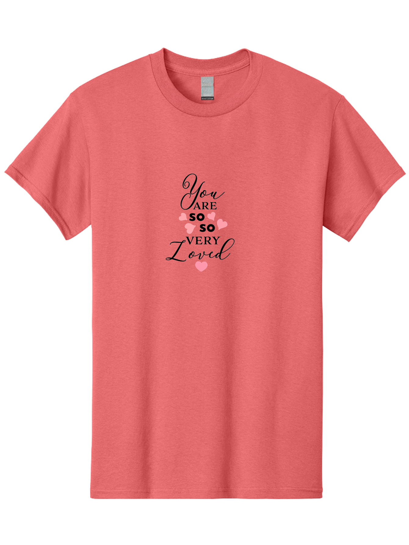 You-Are-So-Loved Men'S Graphic Tee, 100% Cotton, Comfortable Casual Summer Wear, Machine Washable, Positive Affirmation, Loving Message, Heartwarming Quote, Pink Hearts, Uplifting Words, Self Love, Inspirational Text Aad334 15