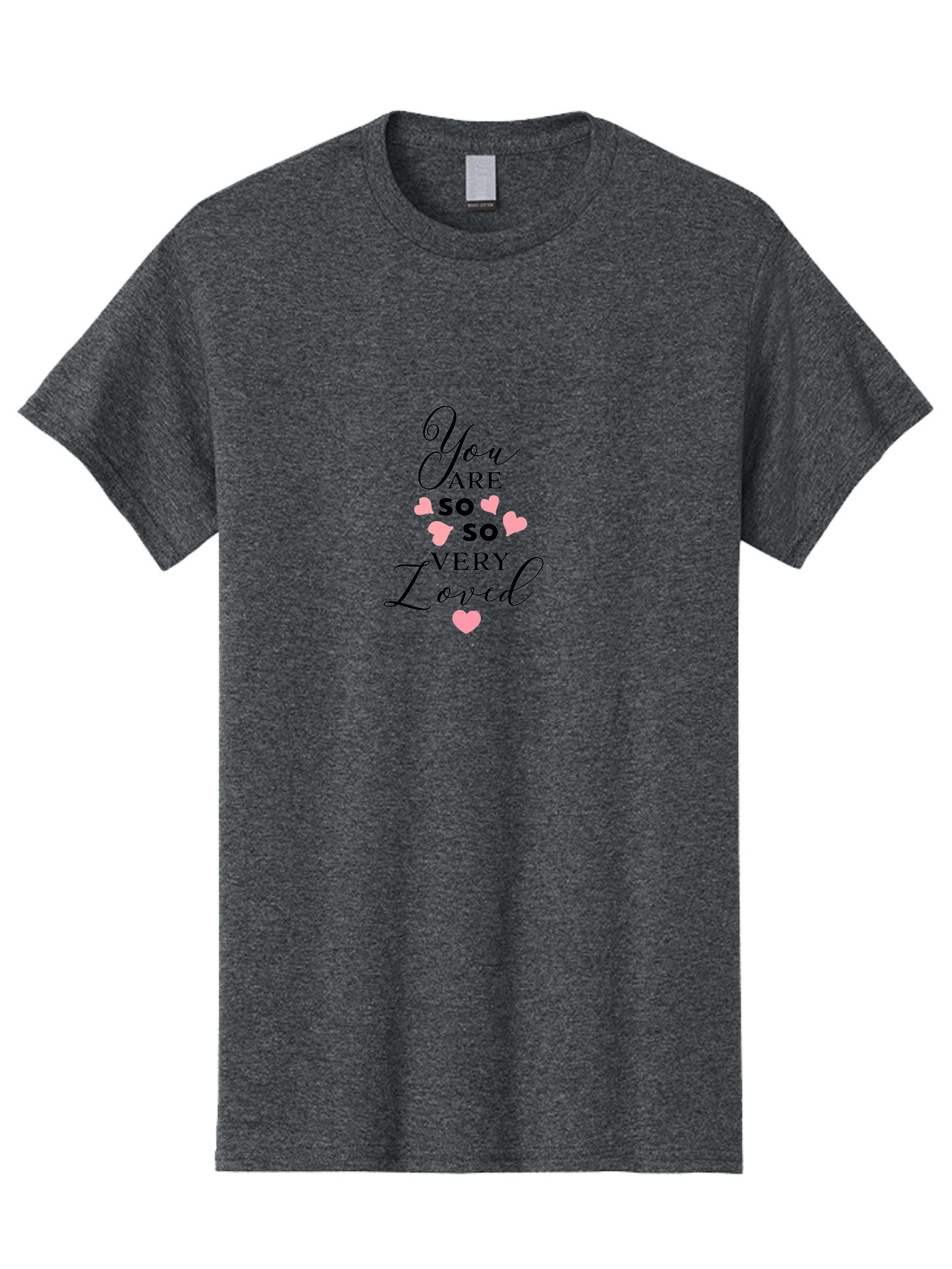 You-Are-So-Loved Men'S Graphic Tee, 100% Cotton, Comfortable Casual Summer Wear, Machine Washable, Positive Affirmation, Loving Message, Heartwarming Quote, Pink Hearts, Uplifting Words, Self Love, Inspirational Text Aad334 13