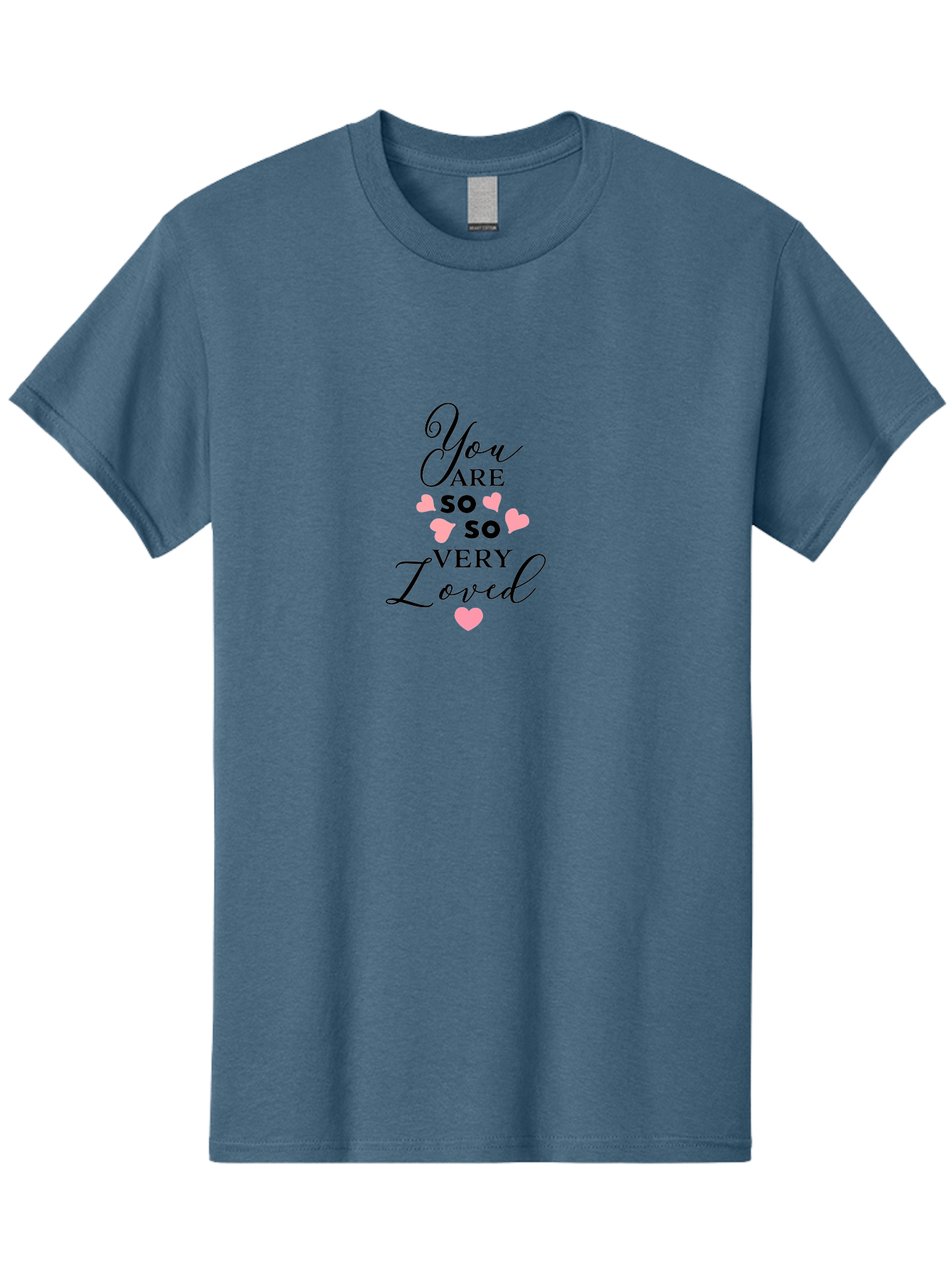You-Are-So-Loved Men'S Graphic Tee, 100% Cotton, Comfortable Casual Summer Wear, Machine Washable, Positive Affirmation, Loving Message, Heartwarming Quote, Pink Hearts, Uplifting Words, Self Love, Inspirational Text Aad334 3