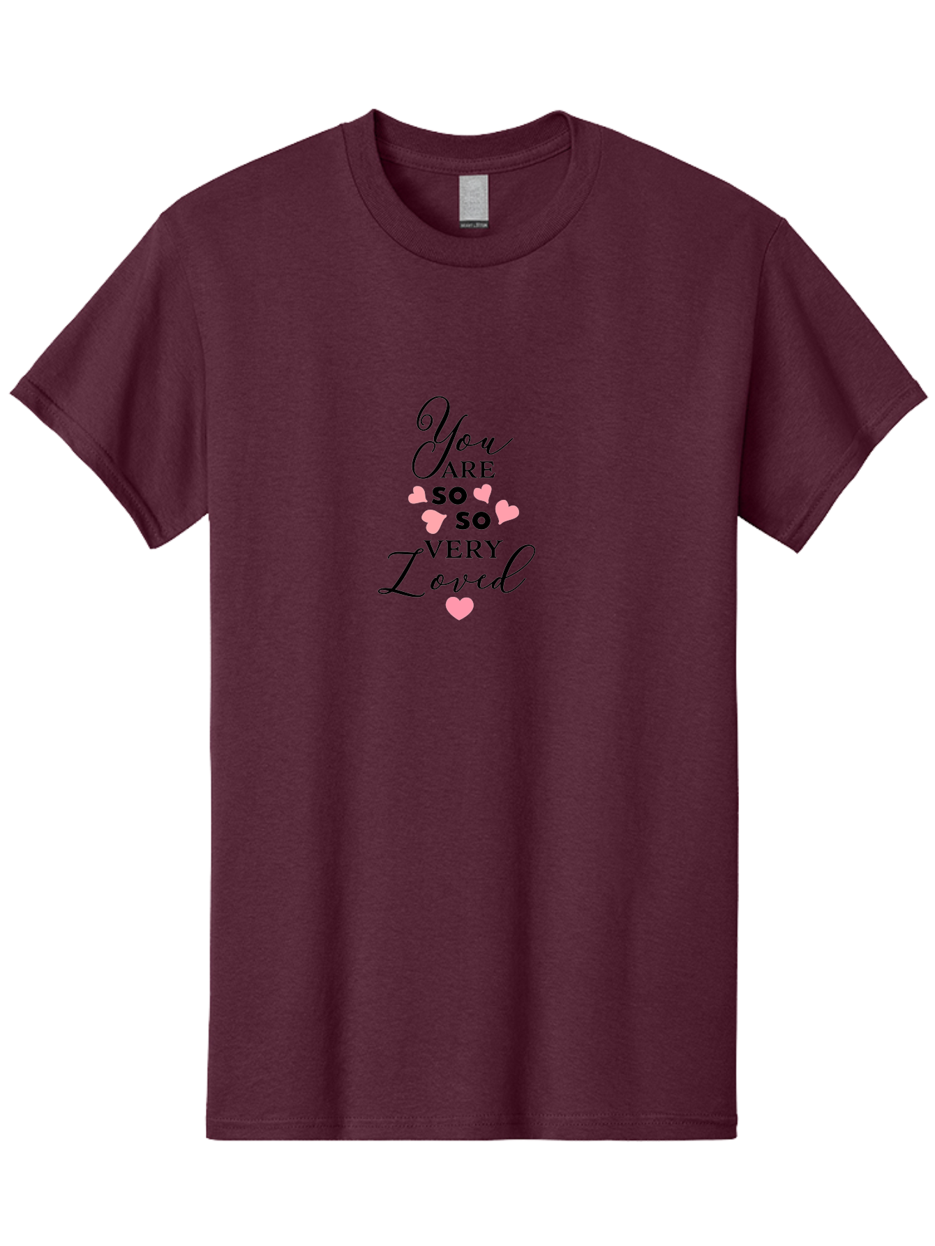 You-Are-So-Loved Men'S Graphic Tee, 100% Cotton, Comfortable Casual Summer Wear, Machine Washable, Positive Affirmation, Loving Message, Heartwarming Quote, Pink Hearts, Uplifting Words, Self Love, Inspirational Text Aad334 21