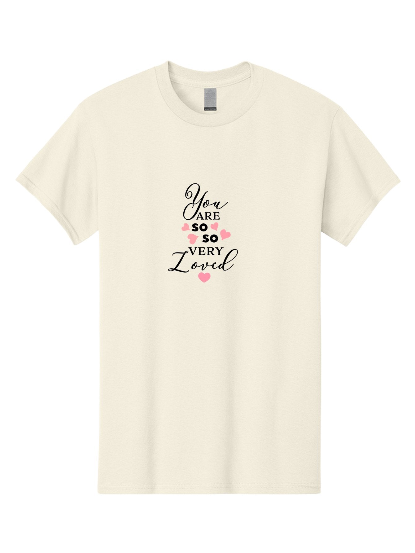 You-Are-So-Loved Men'S Graphic Tee, 100% Cotton, Comfortable Casual Summer Wear, Machine Washable, Positive Affirmation, Loving Message, Heartwarming Quote, Pink Hearts, Uplifting Words, Self Love, Inspirational Text Aad334 10