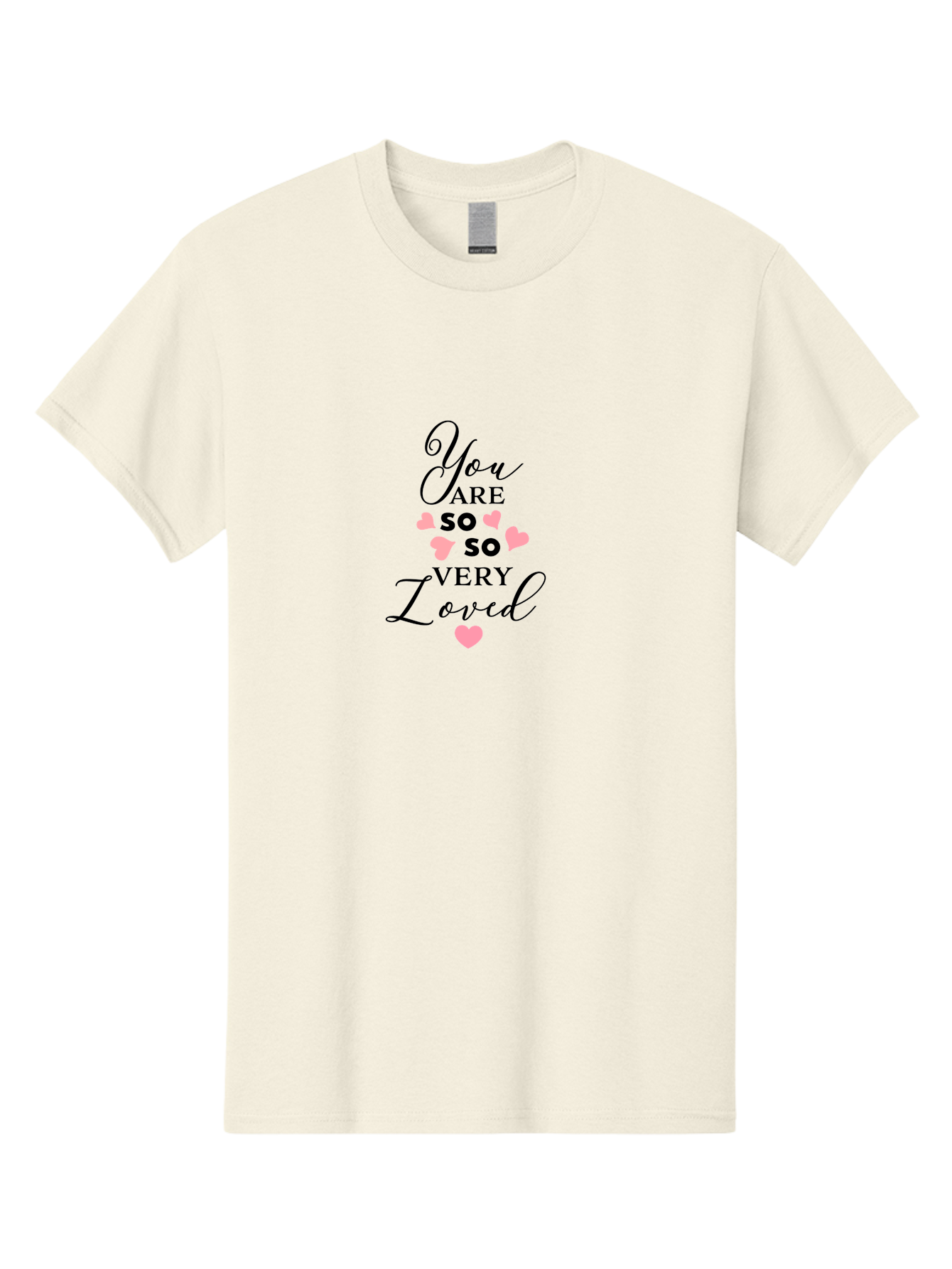 You-Are-So-Loved Men'S Graphic Tee, 100% Cotton, Comfortable Casual Summer Wear, Machine Washable, Positive Affirmation, Loving Message, Heartwarming Quote, Pink Hearts, Uplifting Words, Self Love, Inspirational Text Aad334 27
