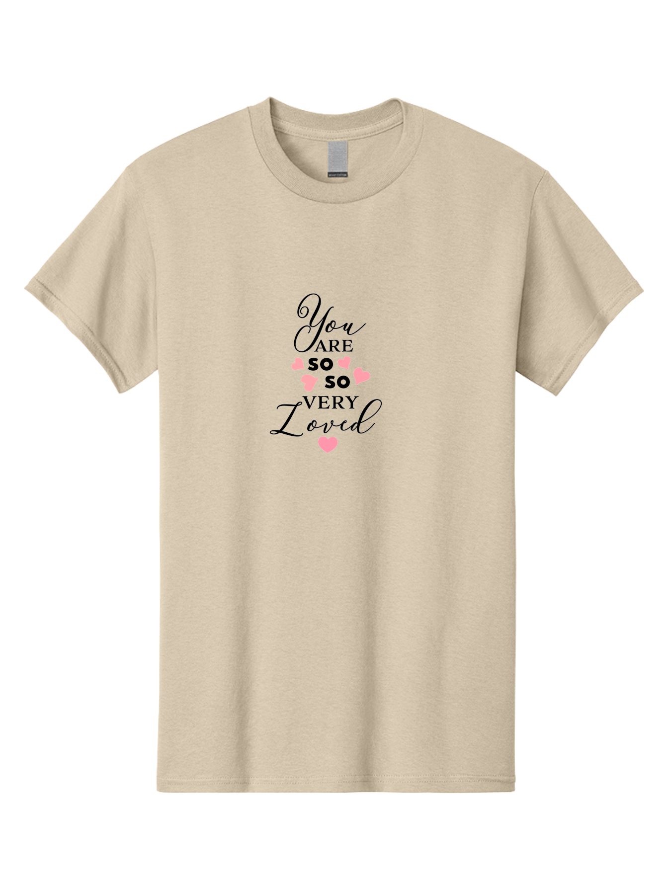 You-Are-So-Loved Men'S Graphic Tee, 100% Cotton, Comfortable Casual Summer Wear, Machine Washable, Positive Affirmation, Loving Message, Heartwarming Quote, Pink Hearts, Uplifting Words, Self Love, Inspirational Text Aad334 9