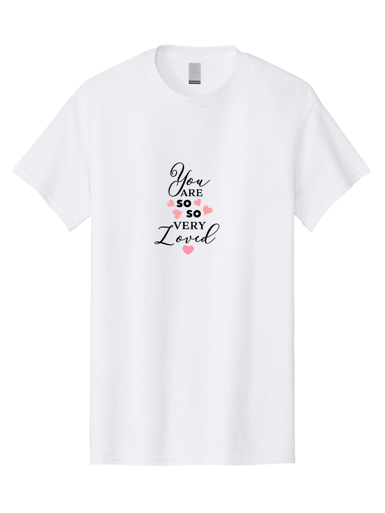 You-Are-So-Loved Men'S Graphic Tee, 100% Cotton, Comfortable Casual Summer Wear, Machine Washable, Positive Affirmation, Loving Message, Heartwarming Quote, Pink Hearts, Uplifting Words, Self Love, Inspirational Text Aad334 8