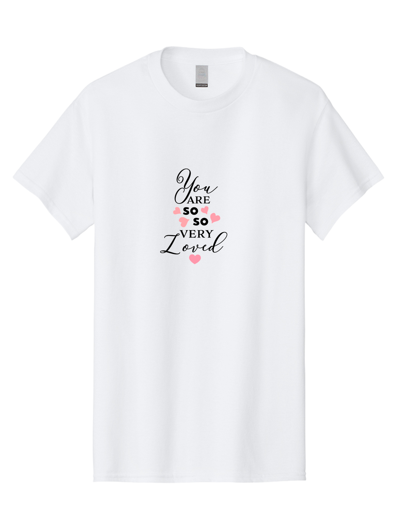 You-Are-So-Loved Men'S Graphic Tee, 100% Cotton, Comfortable Casual Summer Wear, Machine Washable, Positive Affirmation, Loving Message, Heartwarming Quote, Pink Hearts, Uplifting Words, Self Love, Inspirational Text Aad334 11