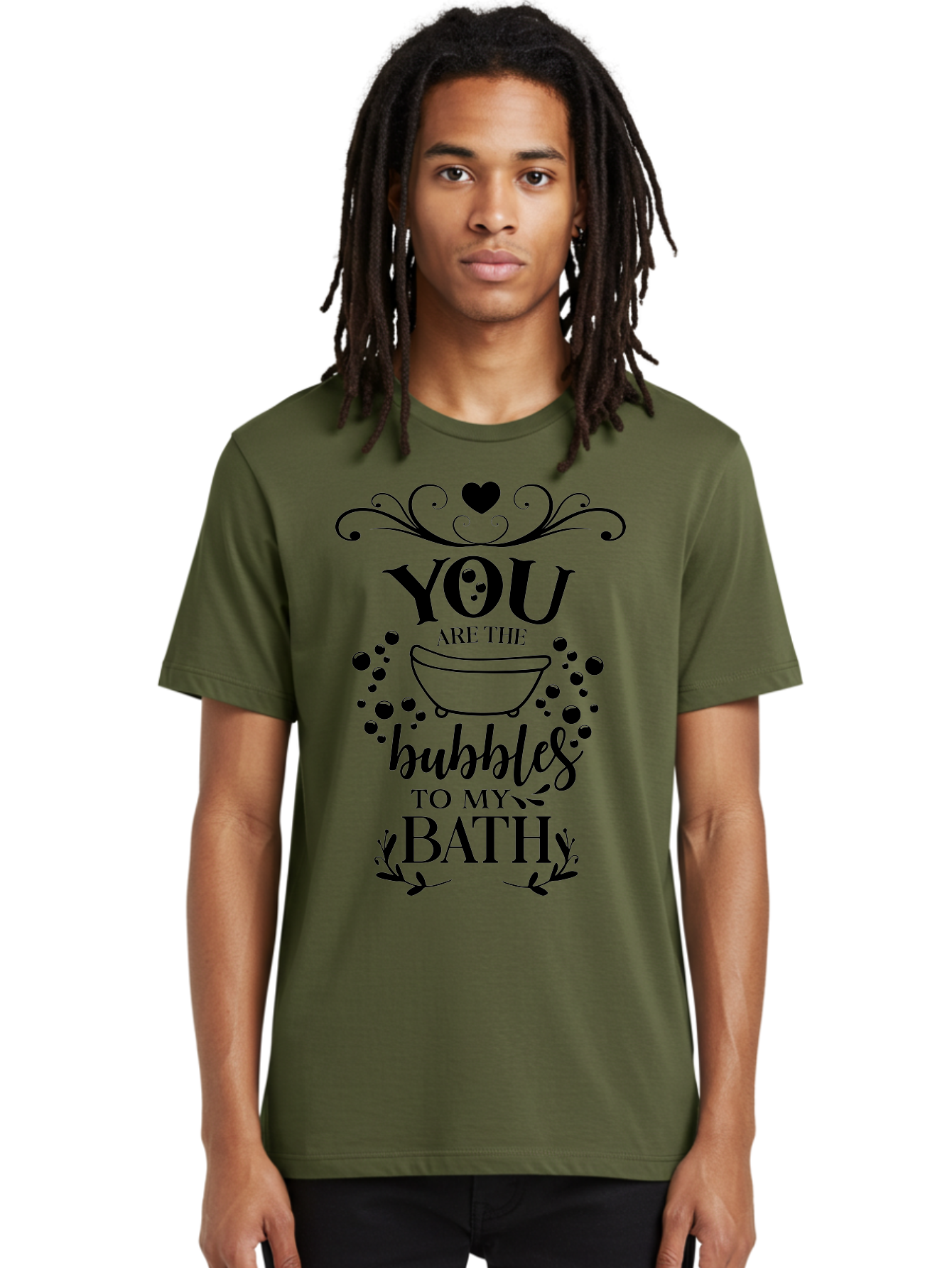 You-Are-The-Bubbles-To-My-Bath Men'S Graphic Tee, 100% Cotton, Comfortable Casual Summer Wear, Machine Washable, Bath Time Quote, Bubbles In Bath, Lovely Sayings, Couple Quotes, Romantic Phrases, Love Is In The Air, Relaxing Bath, Aad335 24