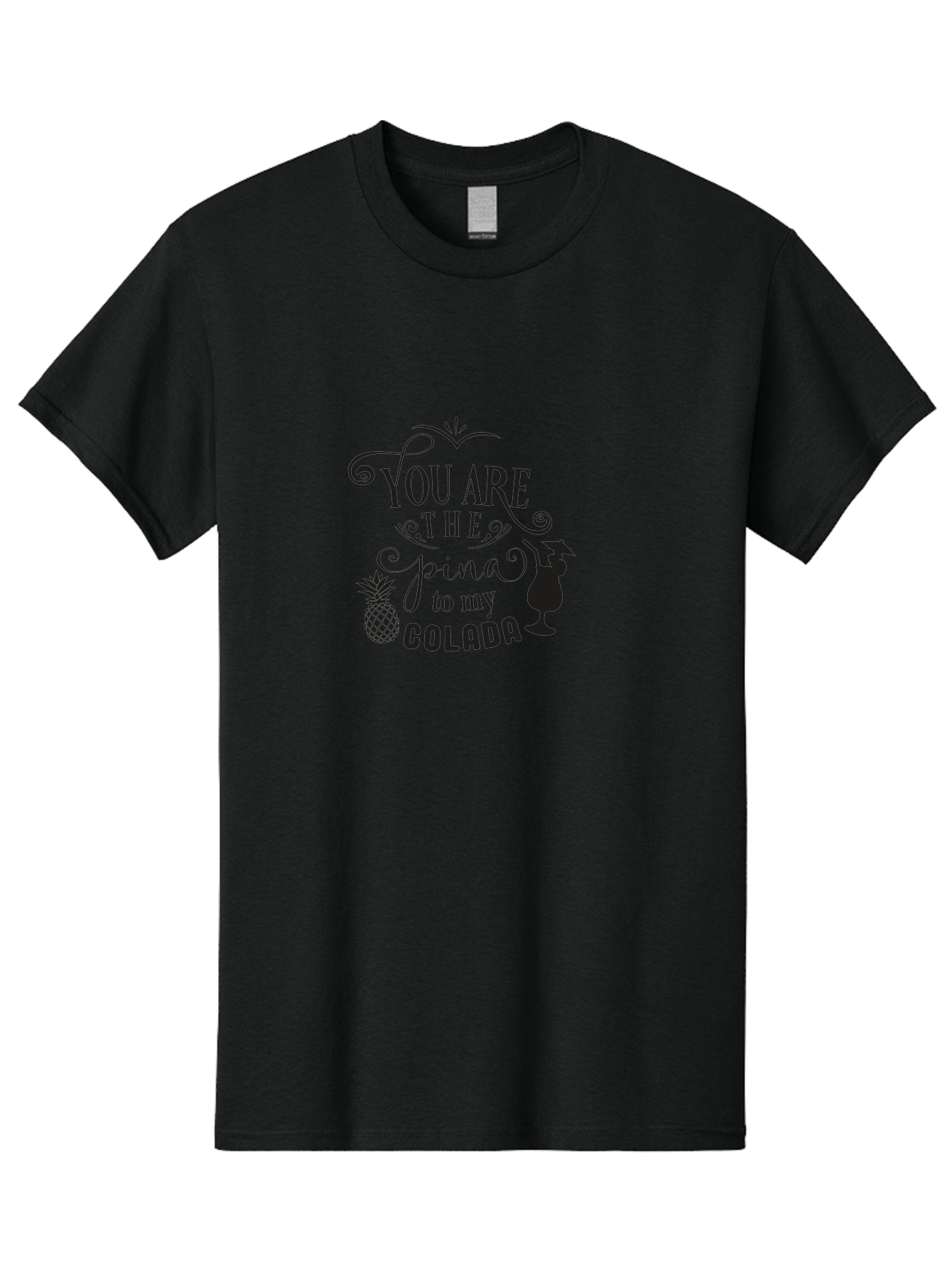 You-Are-The-Pina-To-My-Colada Men'S Graphic Tee, 100% Cotton, Comfortable Casual Summer Wear, Machine Washable, Funny Quote, Pina Colada, Couple Goals, Romantic Phrase, Tropical Vibes, Cocktail Love, Partner In Crime, Valentines Day Gift Aad336