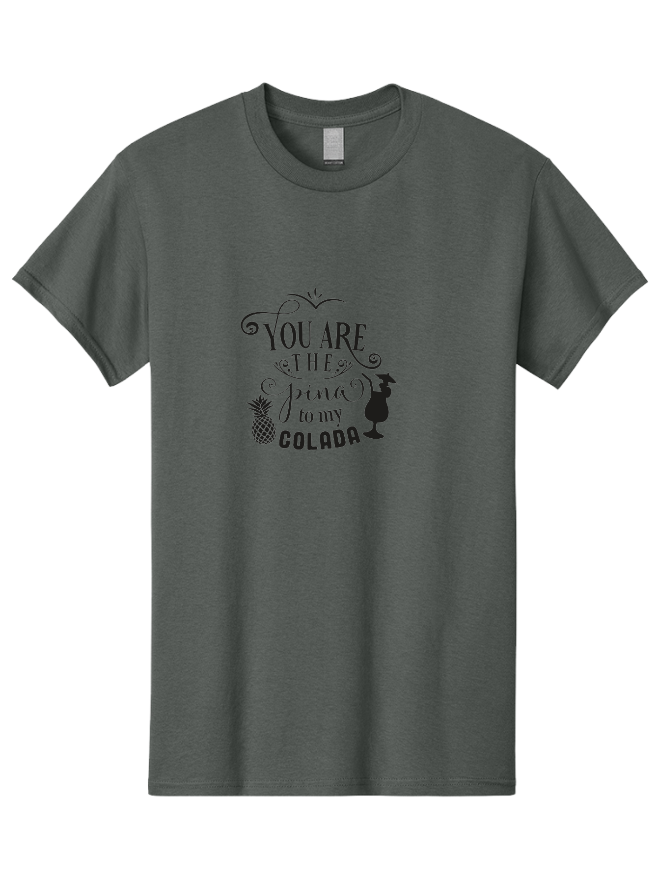 You-Are-The-Pina-To-My-Colada Men'S Graphic Tee, 100% Cotton, Comfortable Casual Summer Wear, Machine Washable, Funny Quote, Pina Colada, Couple Goals, Romantic Phrase, Tropical Vibes, Cocktail Love, Partner In Crime, Valentines Day Gift Aad336 23