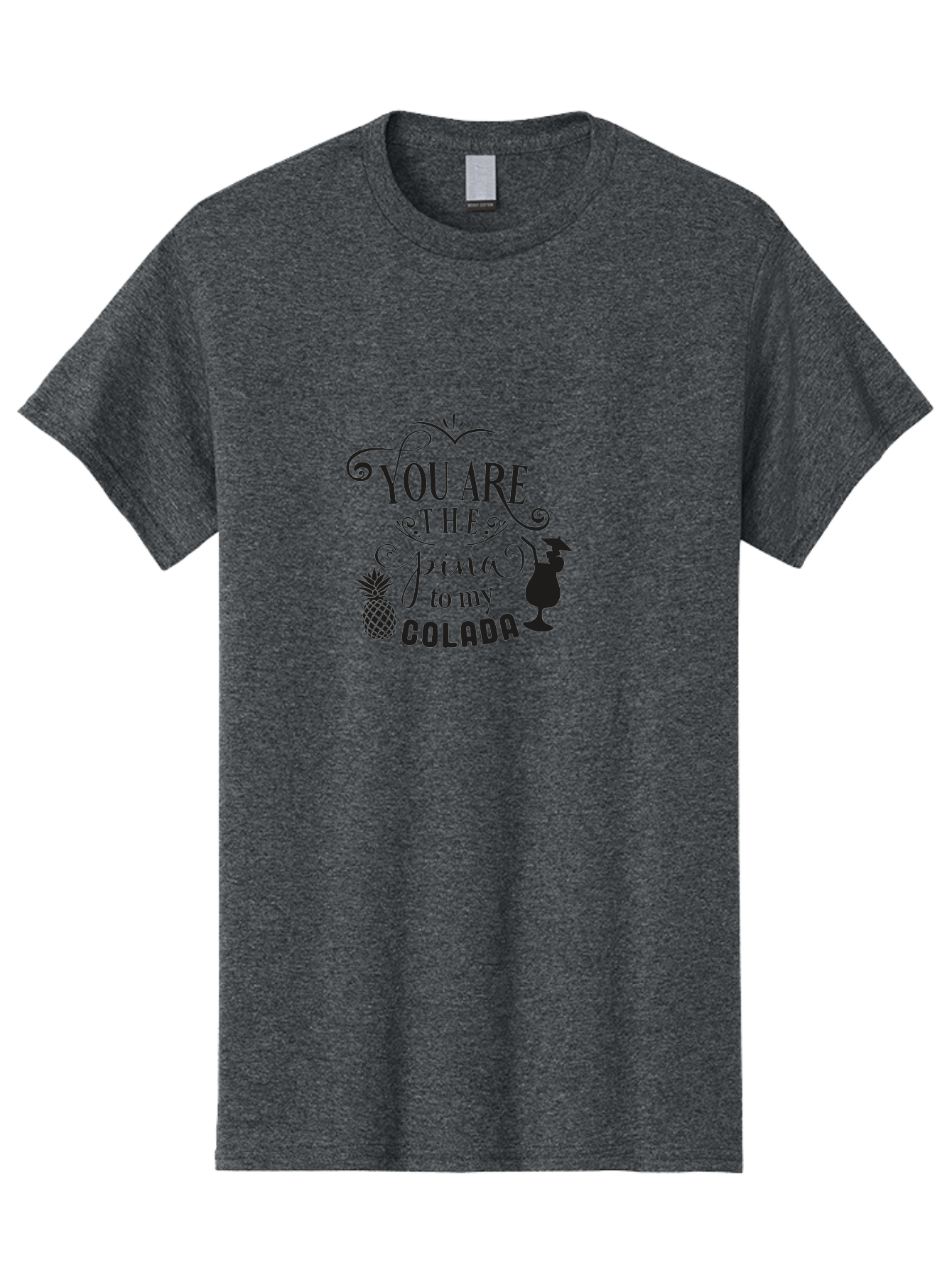 You-Are-The-Pina-To-My-Colada Men'S Graphic Tee, 100% Cotton, Comfortable Casual Summer Wear, Machine Washable, Funny Quote, Pina Colada, Couple Goals, Romantic Phrase, Tropical Vibes, Cocktail Love, Partner In Crime, Valentines Day Gift Aad336 17