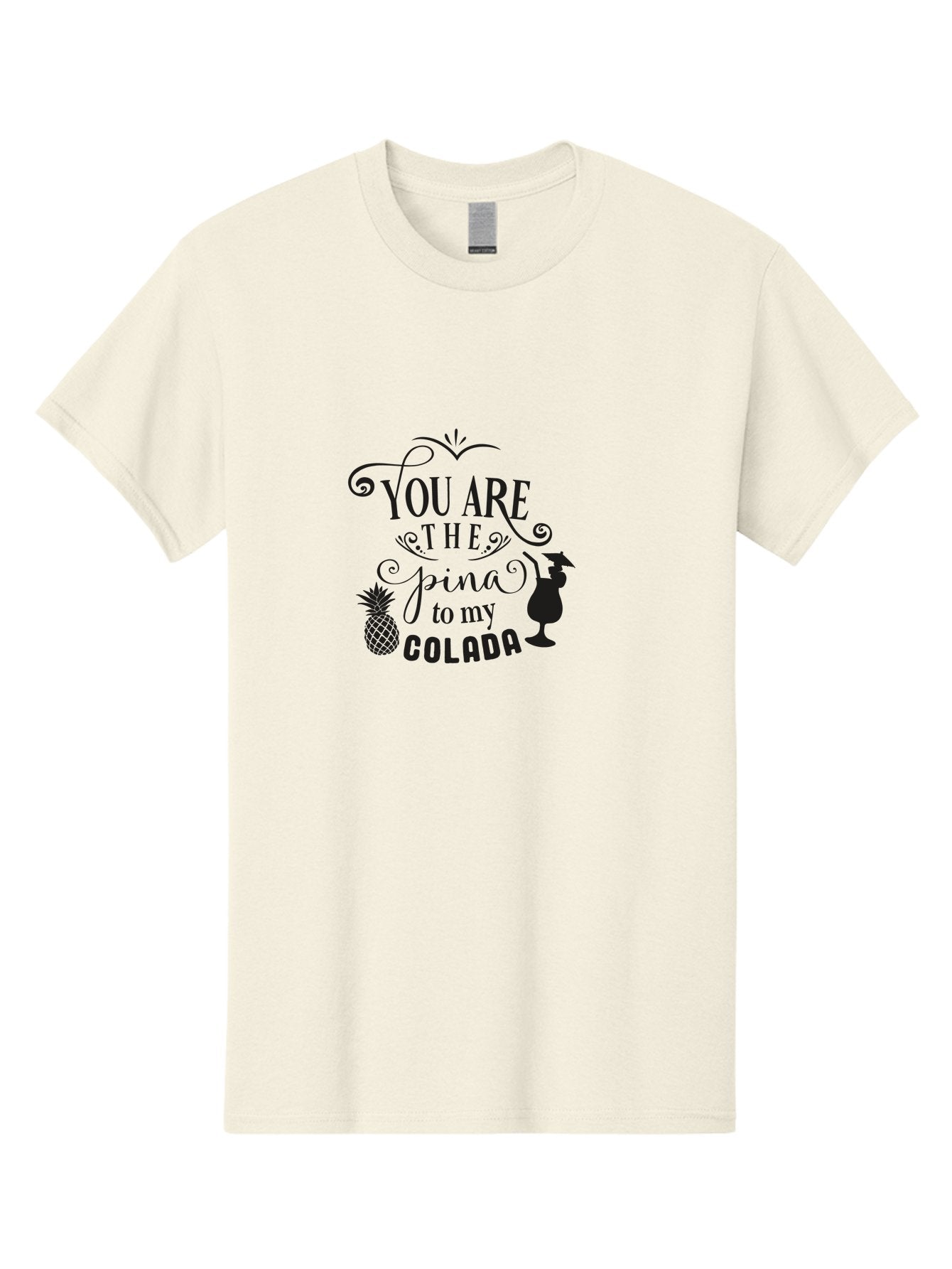 You-Are-The-Pina-To-My-Colada Men'S Graphic Tee, 100% Cotton, Comfortable Casual Summer Wear, Machine Washable, Funny Quote, Pina Colada, Couple Goals, Romantic Phrase, Tropical Vibes, Cocktail Love, Partner In Crime, Valentines Day Gift Aad336 7