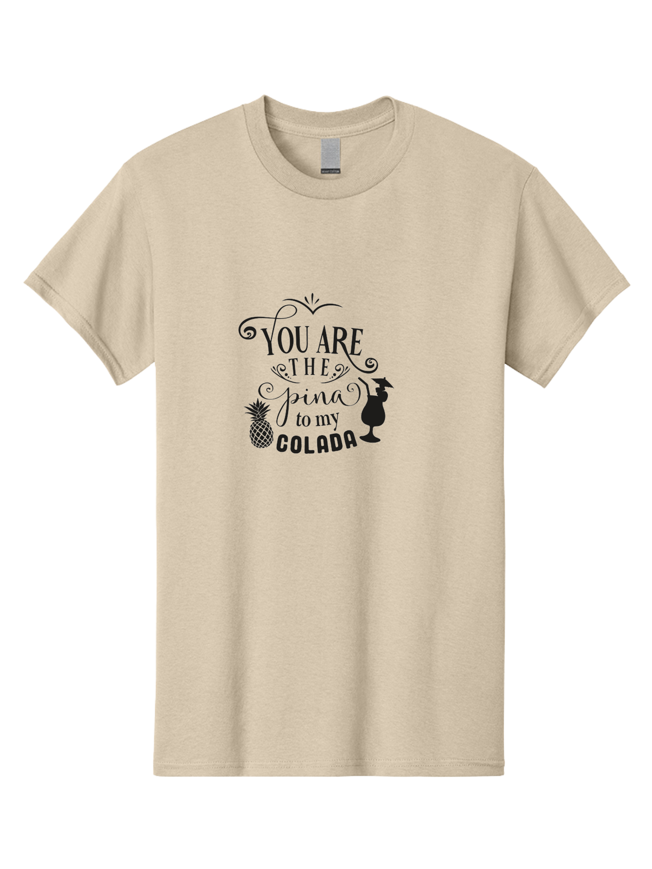 You-Are-The-Pina-To-My-Colada Men'S Graphic Tee, 100% Cotton, Comfortable Casual Summer Wear, Machine Washable, Funny Quote, Pina Colada, Couple Goals, Romantic Phrase, Tropical Vibes, Cocktail Love, Partner In Crime, Valentines Day Gift Aad336 13