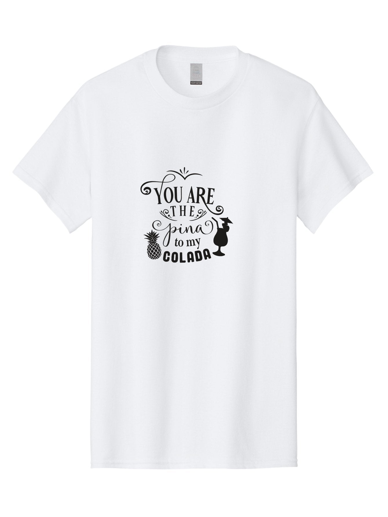 You-Are-The-Pina-To-My-Colada Men'S Graphic Tee, 100% Cotton, Comfortable Casual Summer Wear, Machine Washable, Funny Quote, Pina Colada, Couple Goals, Romantic Phrase, Tropical Vibes, Cocktail Love, Partner In Crime, Valentines Day Gift Aad336 14