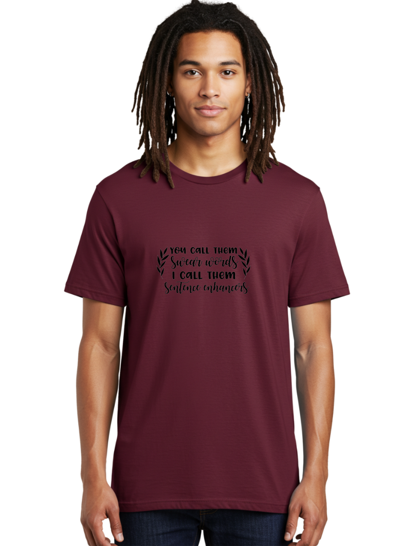 You-Call-Them-Swear-Words Men'S Graphic Tee, 100% Cotton, Comfortable Casual Summer Wear, Machine Washable, Funny Quote, Sentence Enhancers, Swear Words, Humorous Sayings, Witty Phrases, Modern Slang, Sassy Expression, Quirky Design, Aad337 22