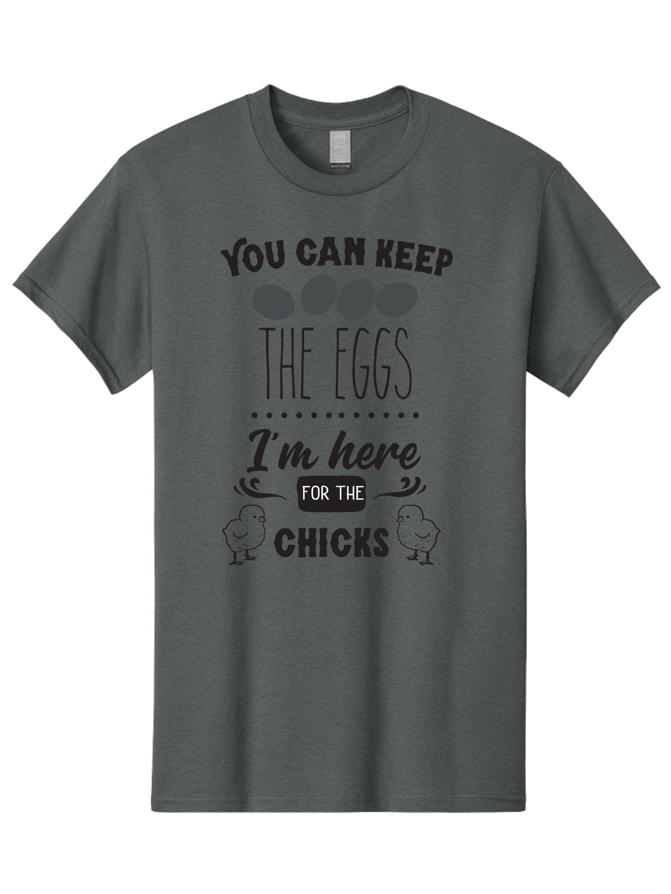 You-Can-Keep-The-Eggs-I-M-Here-For-The-Chicks Men'S Graphic Tee, 100% Cotton, Comfortable Casual Summer Wear, Machine Washable, Funny Quote, Humorous Saying, Eggs And Chicks, Playful Phrase, Cute Chicks, Egg Joke, Chick Humor, Punny Graphic, Aad338 6