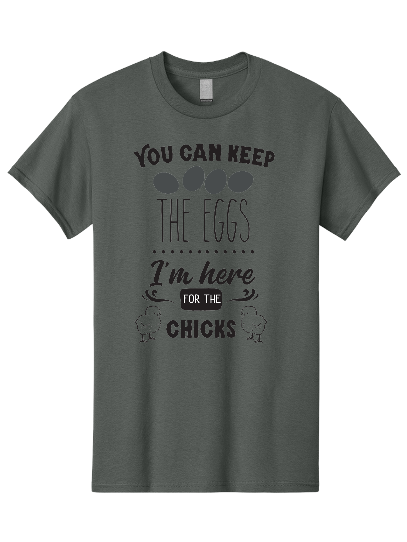 You-Can-Keep-The-Eggs-I-M-Here-For-The-Chicks Men'S Graphic Tee, 100% Cotton, Comfortable Casual Summer Wear, Machine Washable, Funny Quote, Humorous Saying, Eggs And Chicks, Playful Phrase, Cute Chicks, Egg Joke, Chick Humor, Punny Graphic, Aad338 13