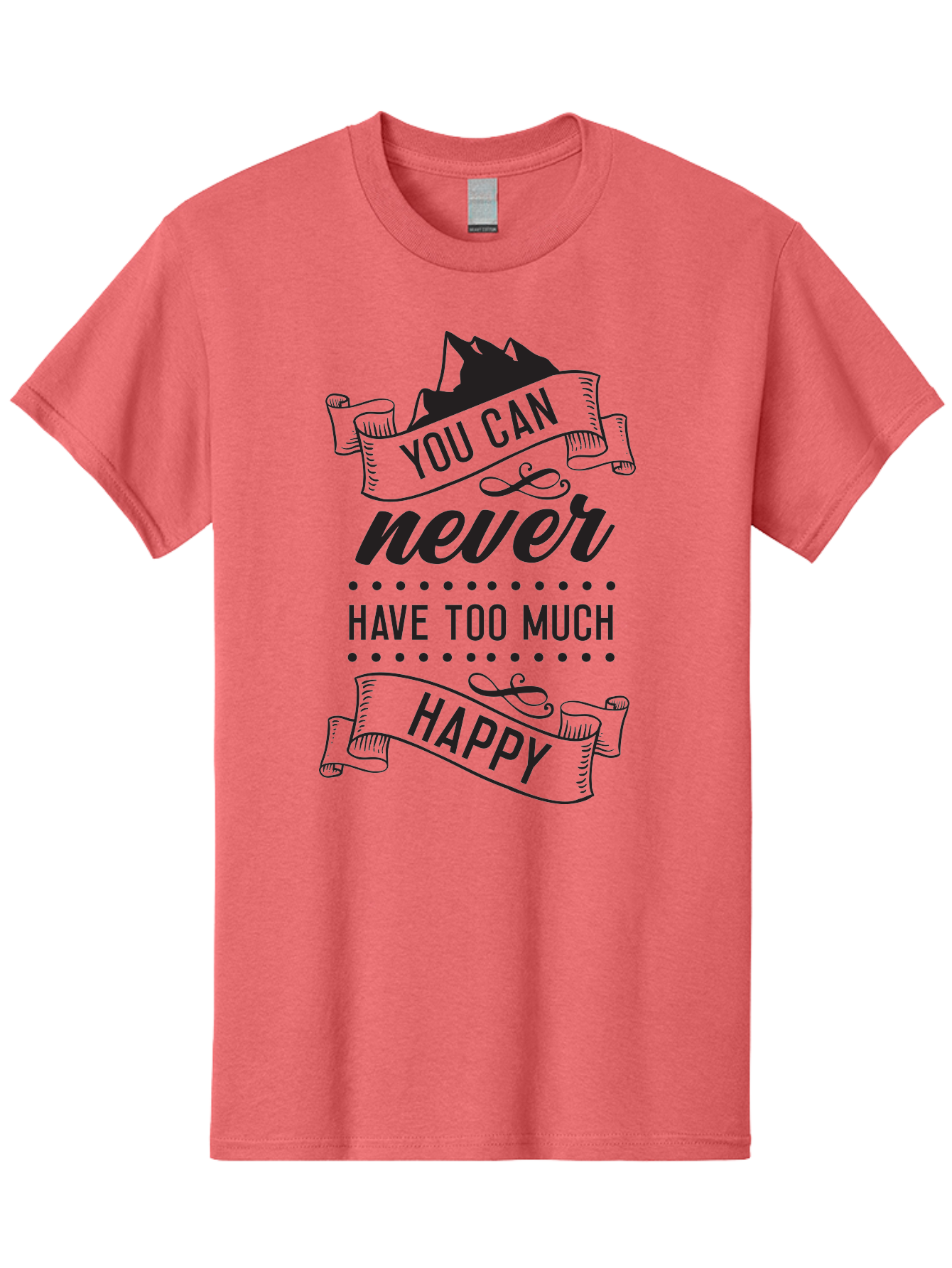 You-Can-Never-Have-Too-Much-Happy Men'S Graphic Tee, 100% Cotton, Comfortable Casual Summer Wear, Machine Washable, Motivational Quote, Happiness, Positivity, Inspirational Message, You Can Never Have Too Much Happy, Uplifting Words, Aad339 27