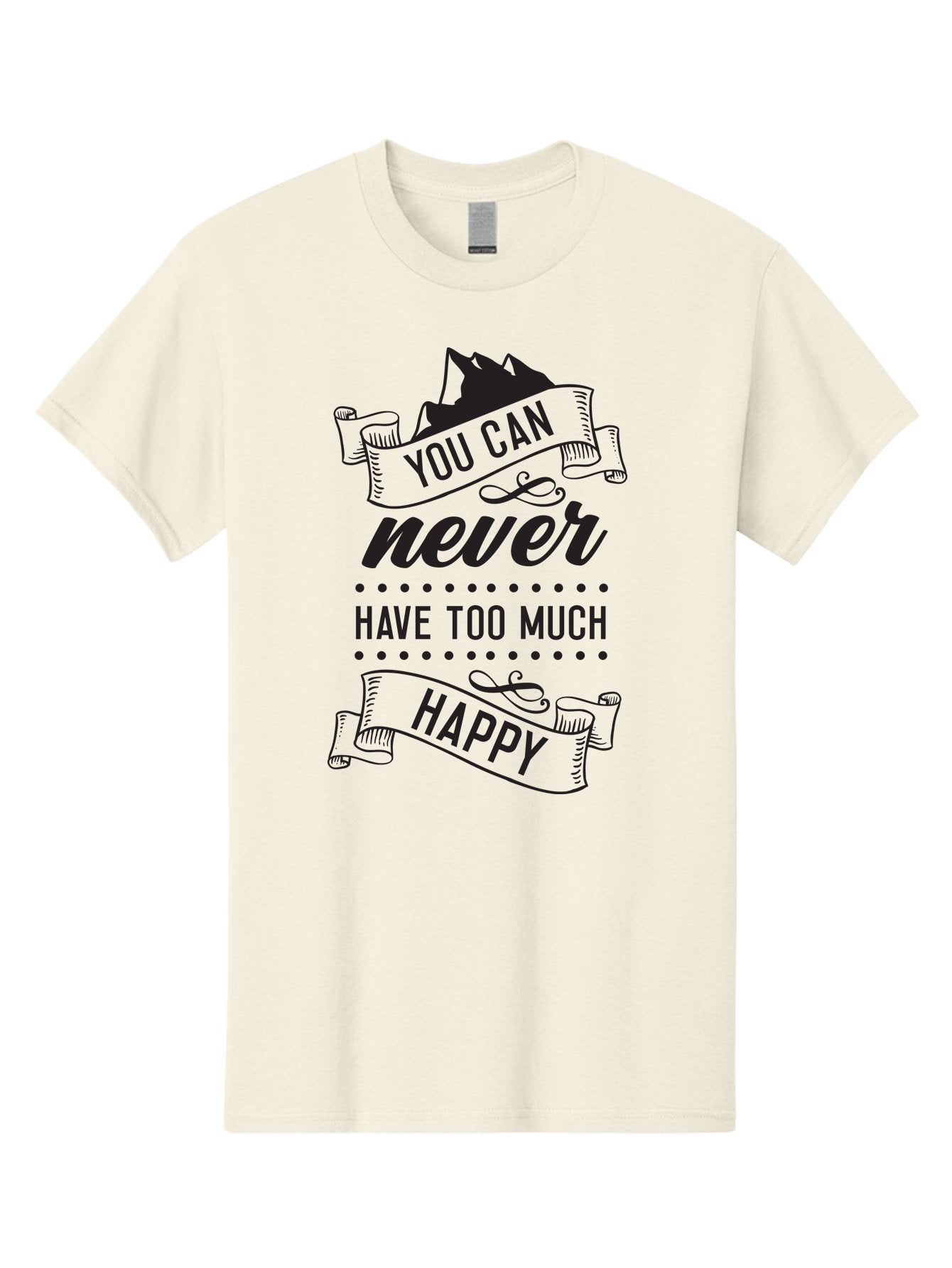 You-Can-Never-Have-Too-Much-Happy Men'S Graphic Tee, 100% Cotton, Comfortable Casual Summer Wear, Machine Washable, Motivational Quote, Happiness, Positivity, Inspirational Message, You Can Never Have Too Much Happy, Uplifting Words, Aad339 8