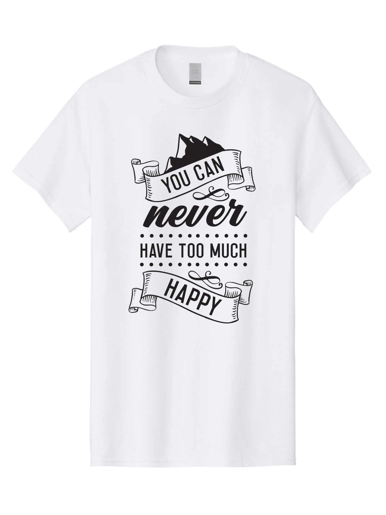 You-Can-Never-Have-Too-Much-Happy Men'S Graphic Tee, 100% Cotton, Comfortable Casual Summer Wear, Machine Washable, Motivational Quote, Happiness, Positivity, Inspirational Message, You Can Never Have Too Much Happy, Uplifting Words, Aad339 29
