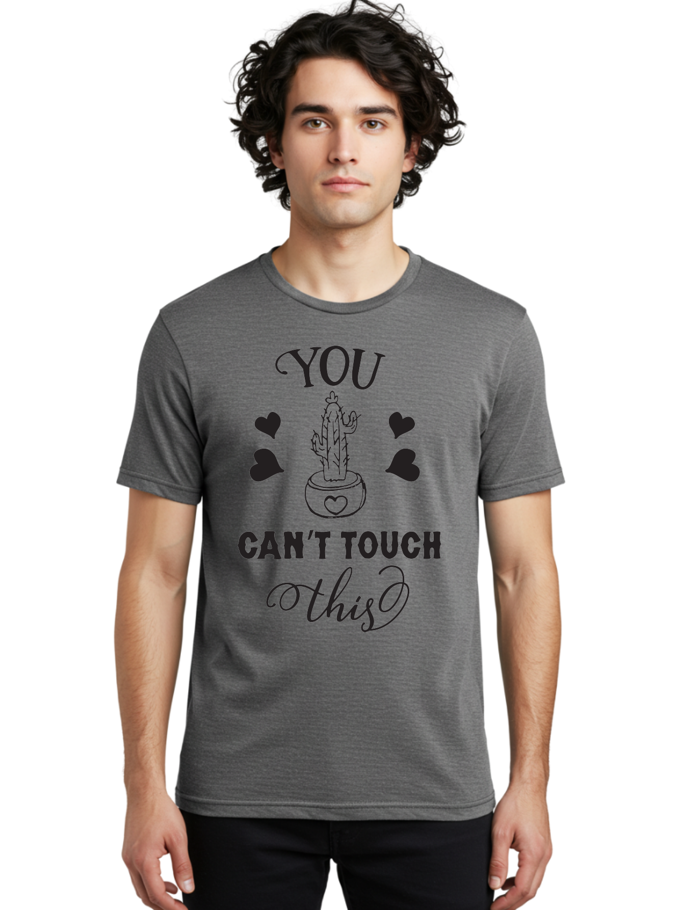 You-Can-T-Touch-This Men'S Graphic Tee, 100% Cotton, Comfortable Casual Summer Wear, Machine Washable, Cactus Pun, Funny Cactus, Prickly Humor, Playful Design, Humorous Quote, Witty Saying, Cactus Love, Heartwarming Humor Aad340 26