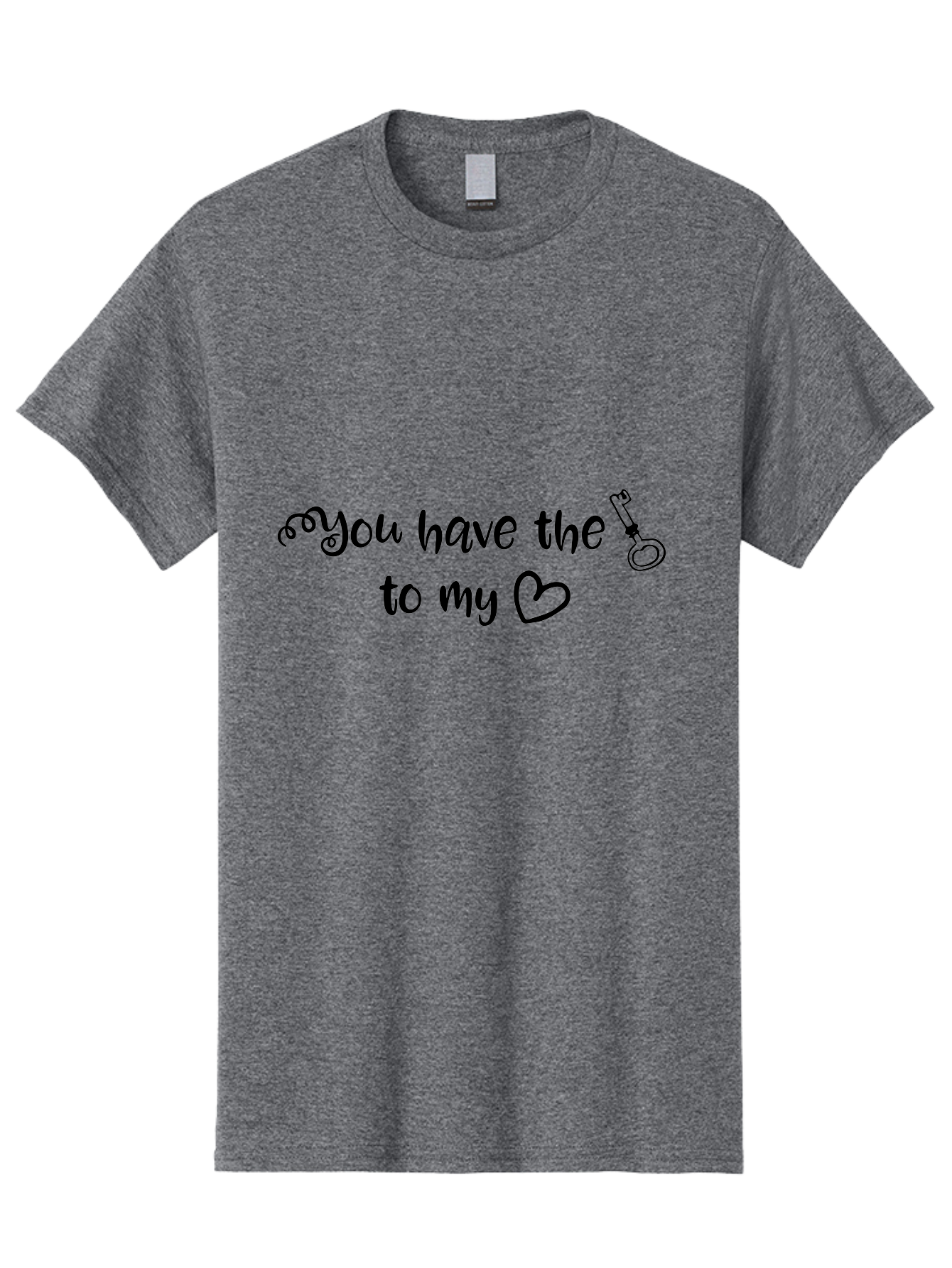 You-Have-The-To-My Men'S Graphic Tee, 100% Cotton, Comfortable Casual Summer Wear, Machine Washable, Lock And Key Phrase, Romantic Quote, Love Message, Heart Symbol, Couple Goals, Relationship Goals, Sweet Sentiment, Loving Phrase Aad341 25