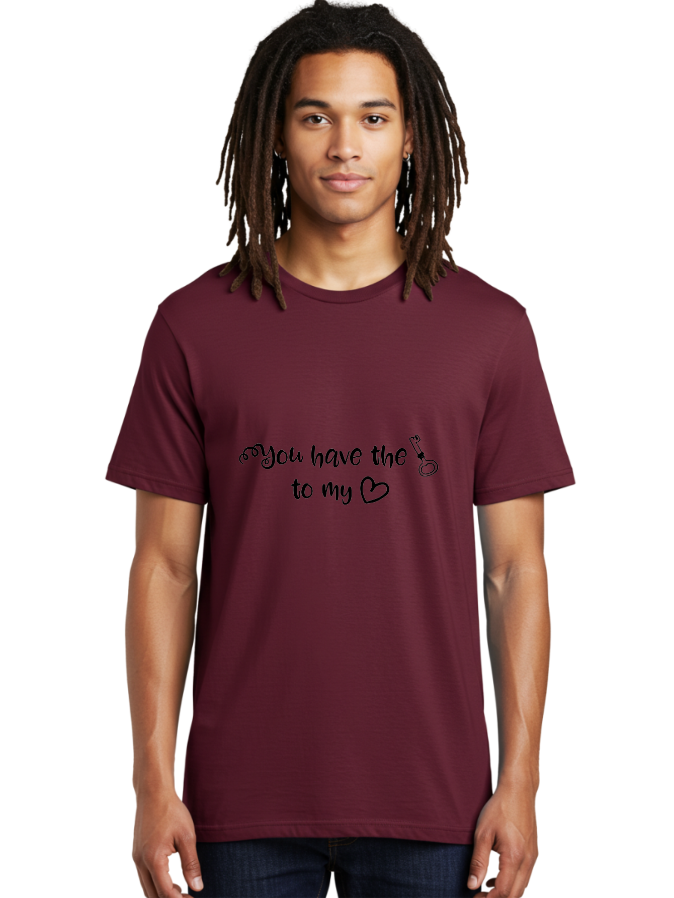 You-Have-The-To-My Men'S Graphic Tee, 100% Cotton, Comfortable Casual Summer Wear, Machine Washable, Lock And Key Phrase, Romantic Quote, Love Message, Heart Symbol, Couple Goals, Relationship Goals, Sweet Sentiment, Loving Phrase Aad341 24
