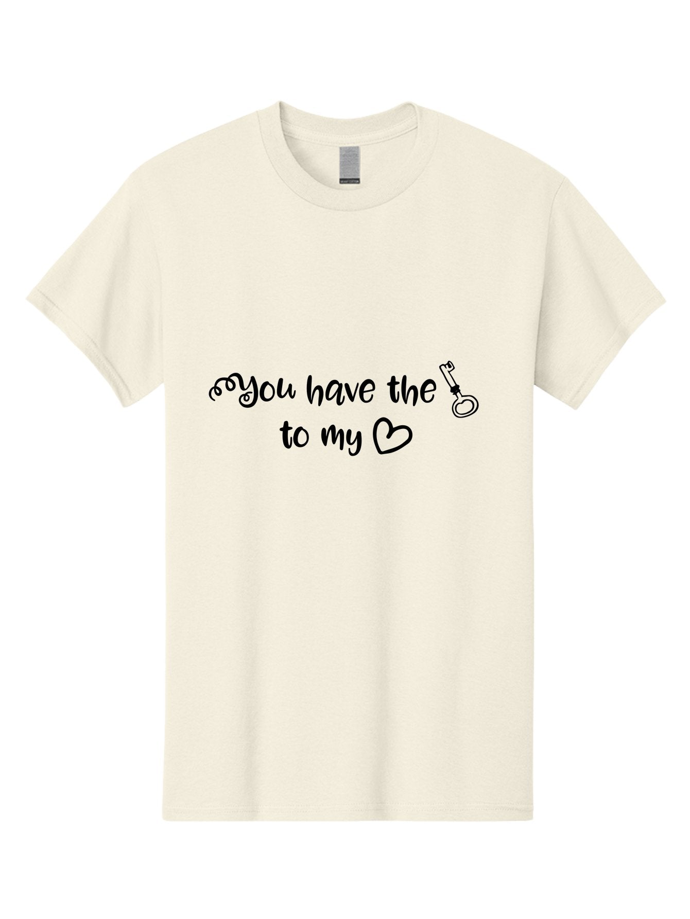 You-Have-The-To-My Men'S Graphic Tee, 100% Cotton, Comfortable Casual Summer Wear, Machine Washable, Lock And Key Phrase, Romantic Quote, Love Message, Heart Symbol, Couple Goals, Relationship Goals, Sweet Sentiment, Loving Phrase Aad341 15