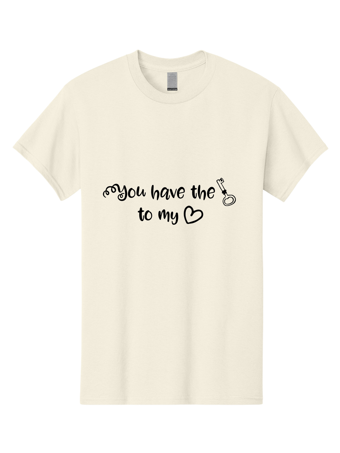 You-Have-The-To-My Men'S Graphic Tee, 100% Cotton, Comfortable Casual Summer Wear, Machine Washable, Lock And Key Phrase, Romantic Quote, Love Message, Heart Symbol, Couple Goals, Relationship Goals, Sweet Sentiment, Loving Phrase Aad341