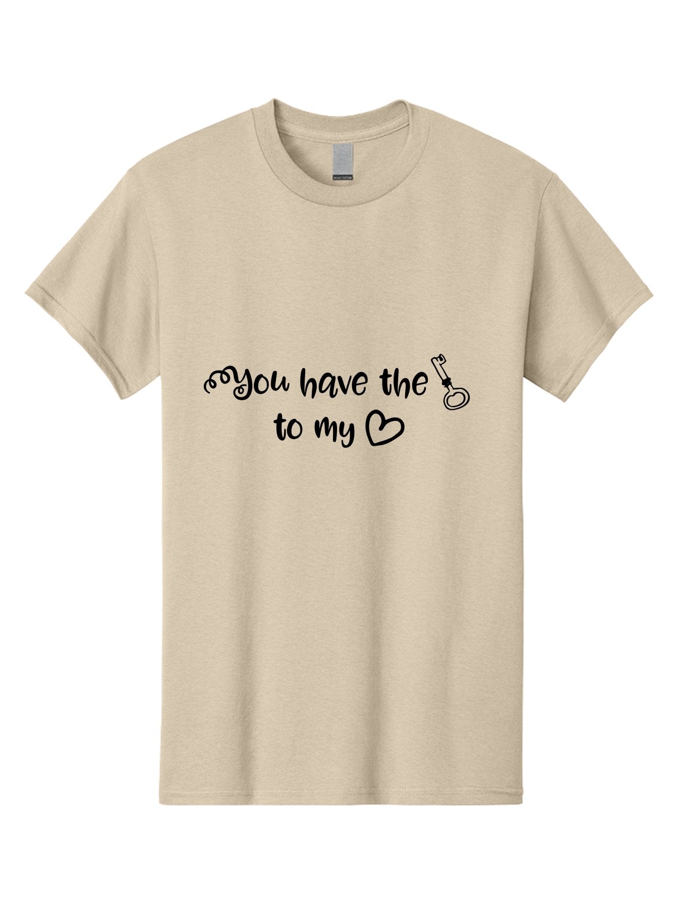 You-Have-The-To-My Men'S Graphic Tee, 100% Cotton, Comfortable Casual Summer Wear, Machine Washable, Lock And Key Phrase, Romantic Quote, Love Message, Heart Symbol, Couple Goals, Relationship Goals, Sweet Sentiment, Loving Phrase Aad341