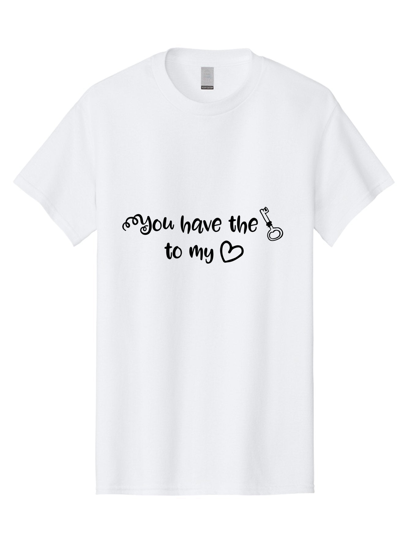 You-Have-The-To-My Men'S Graphic Tee, 100% Cotton, Comfortable Casual Summer Wear, Machine Washable, Lock And Key Phrase, Romantic Quote, Love Message, Heart Symbol, Couple Goals, Relationship Goals, Sweet Sentiment, Loving Phrase Aad341 5