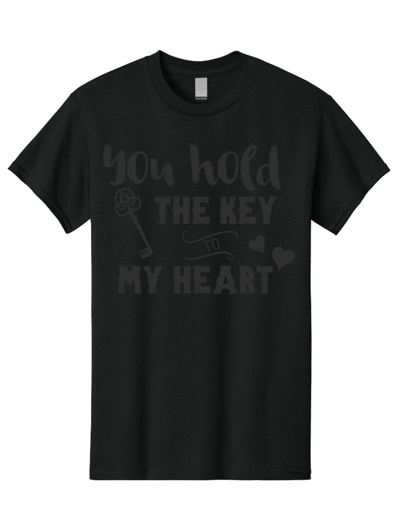 You-Hold-The-Key-To-My-Heart Men'S Graphic Tee, 100% Cotton, Comfortable Casual Summer Wear, Machine Washable, Romantic Quote, Love Message, Valentines Day Gift, Heartwarming Phrase, Couple Goals, Love Key, Heart Symbol, Decorative Hearts Aad342 5