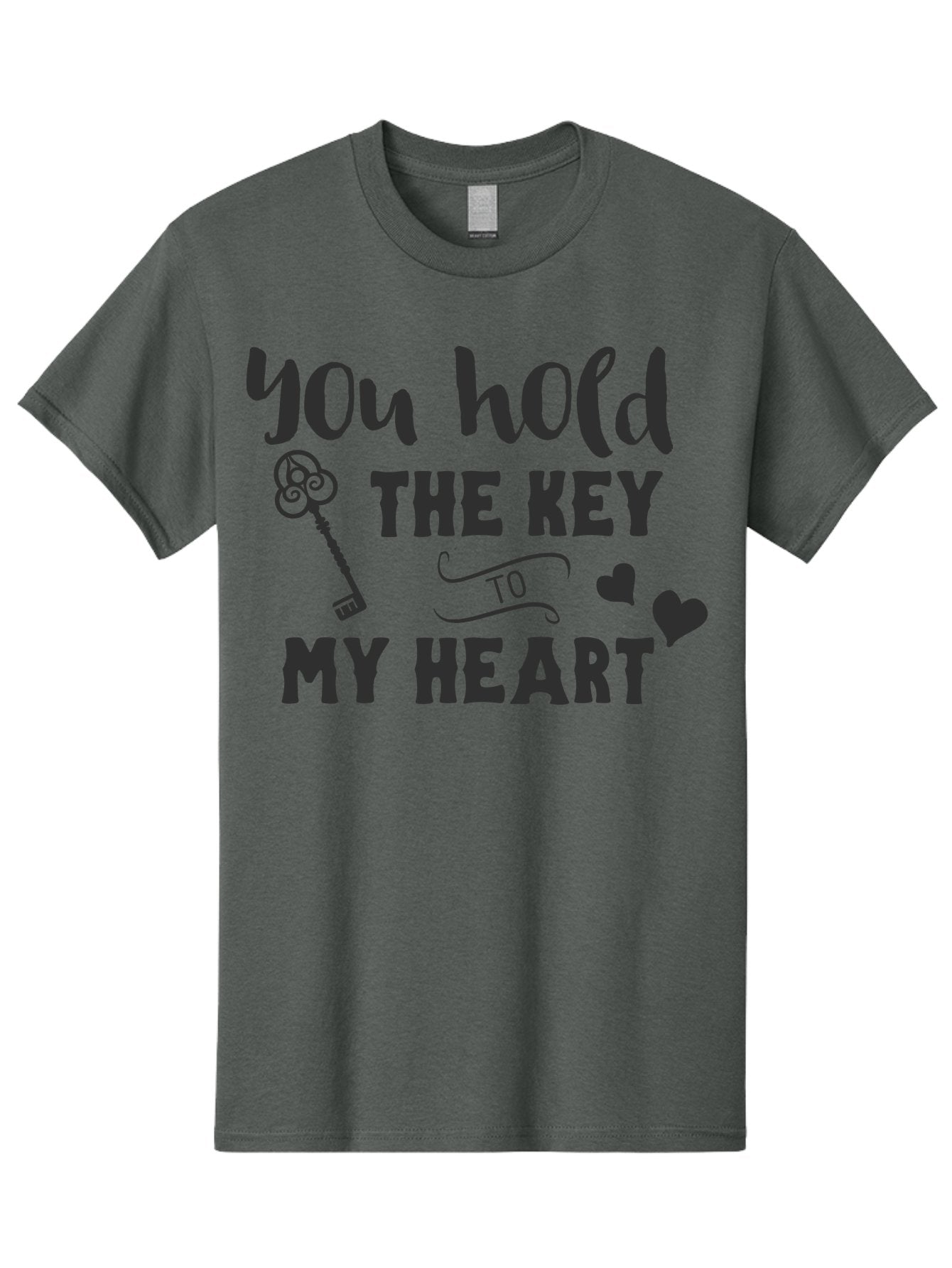 You-Hold-The-Key-To-My-Heart Men'S Graphic Tee, 100% Cotton, Comfortable Casual Summer Wear, Machine Washable, Romantic Quote, Love Message, Valentines Day Gift, Heartwarming Phrase, Couple Goals, Love Key, Heart Symbol, Decorative Hearts Aad342 15