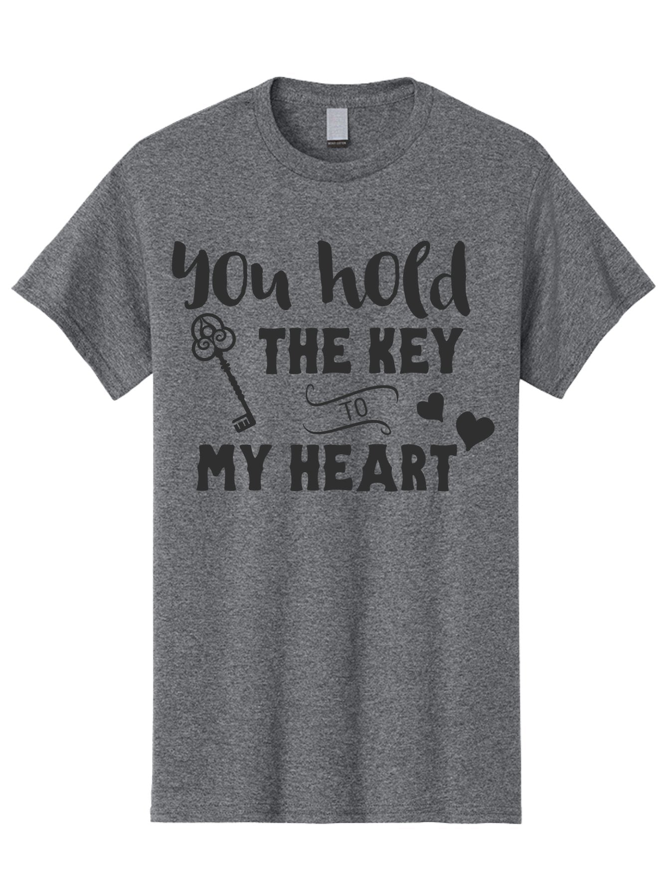 You-Hold-The-Key-To-My-Heart Men'S Graphic Tee, 100% Cotton, Comfortable Casual Summer Wear, Machine Washable, Romantic Quote, Love Message, Valentines Day Gift, Heartwarming Phrase, Couple Goals, Love Key, Heart Symbol, Decorative Hearts Aad342 7