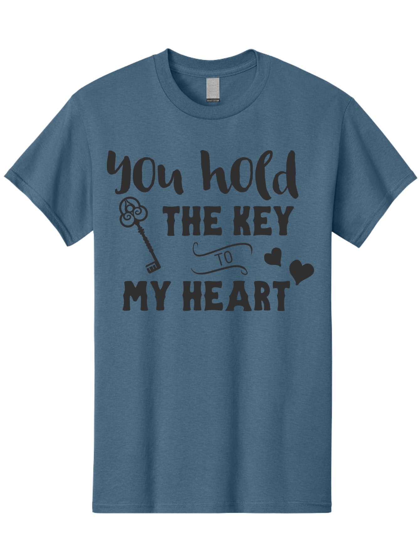 You-Hold-The-Key-To-My-Heart Men'S Graphic Tee, 100% Cotton, Comfortable Casual Summer Wear, Machine Washable, Romantic Quote, Love Message, Valentines Day Gift, Heartwarming Phrase, Couple Goals, Love Key, Heart Symbol, Decorative Hearts Aad342 4
