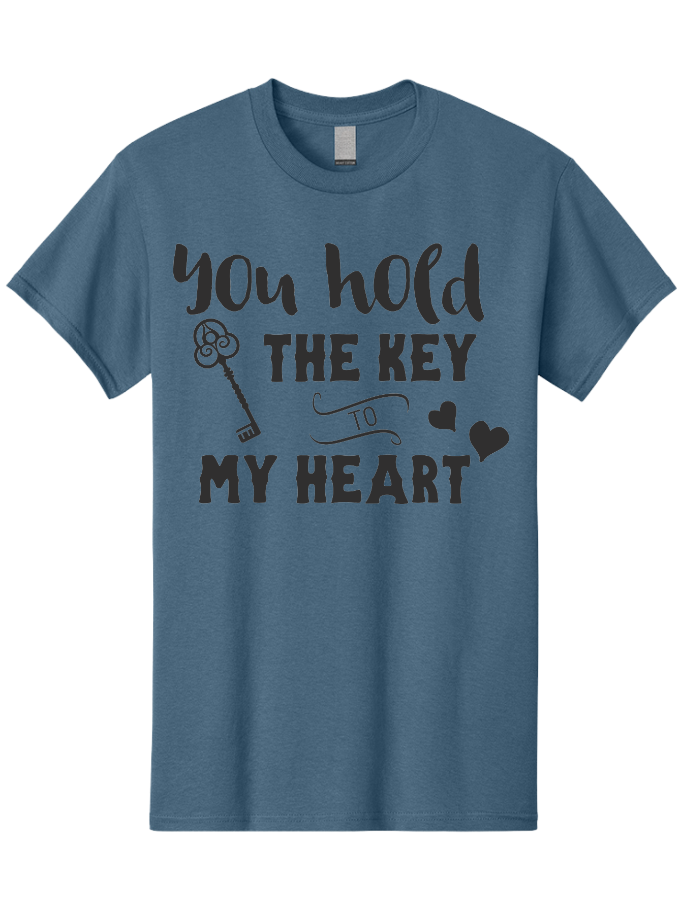 You-Hold-The-Key-To-My-Heart Men'S Graphic Tee, 100% Cotton, Comfortable Casual Summer Wear, Machine Washable, Romantic Quote, Love Message, Valentines Day Gift, Heartwarming Phrase, Couple Goals, Love Key, Heart Symbol, Decorative Hearts Aad342 23