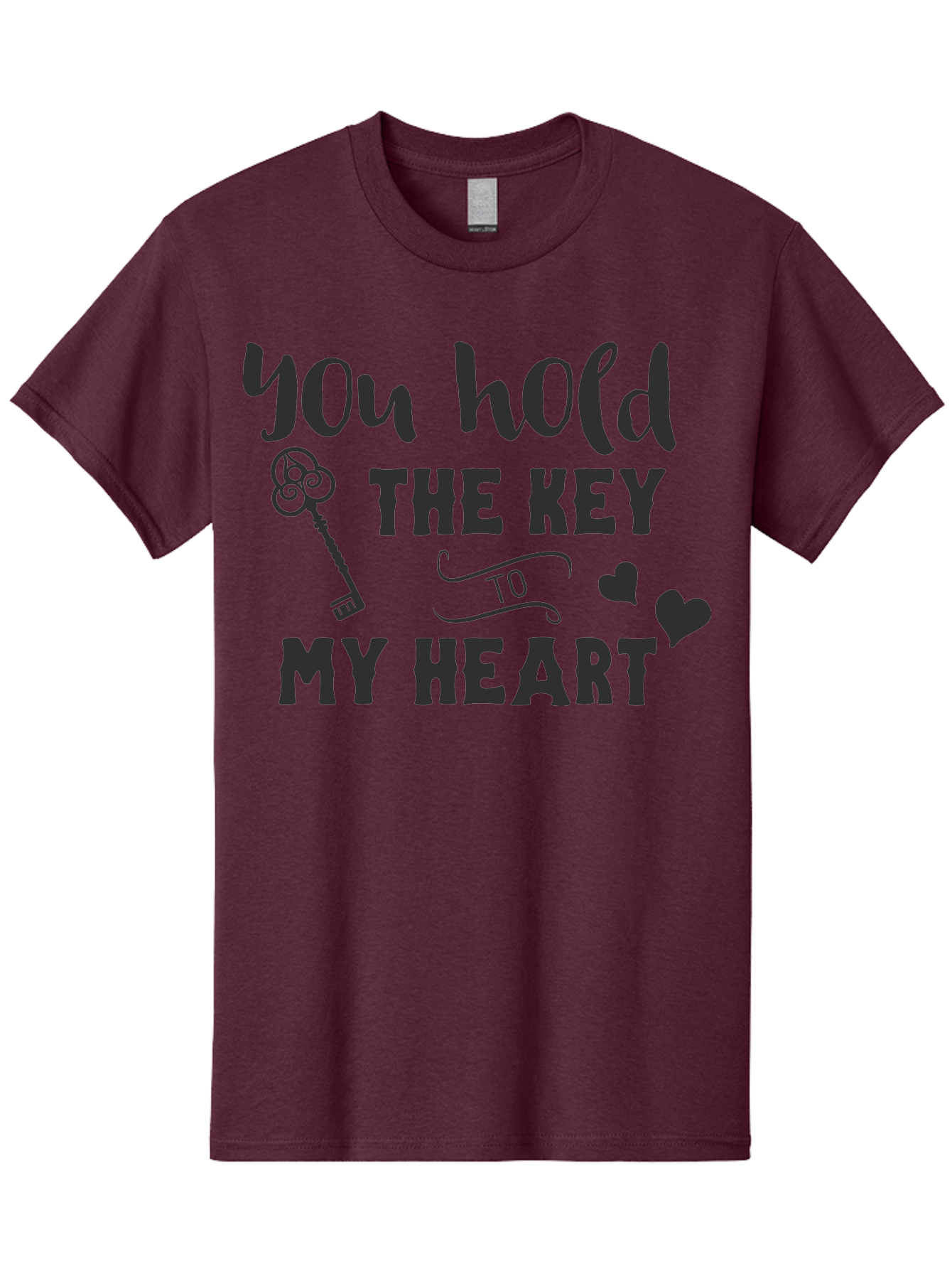 You-Hold-The-Key-To-My-Heart Men'S Graphic Tee, 100% Cotton, Comfortable Casual Summer Wear, Machine Washable, Romantic Quote, Love Message, Valentines Day Gift, Heartwarming Phrase, Couple Goals, Love Key, Heart Symbol, Decorative Hearts Aad342 17