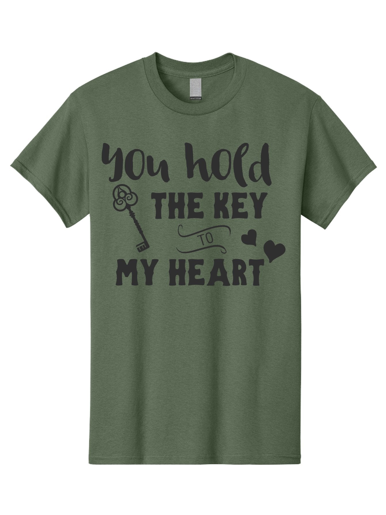 You-Hold-The-Key-To-My-Heart Men'S Graphic Tee, 100% Cotton, Comfortable Casual Summer Wear, Machine Washable, Romantic Quote, Love Message, Valentines Day Gift, Heartwarming Phrase, Couple Goals, Love Key, Heart Symbol, Decorative Hearts Aad342 8
