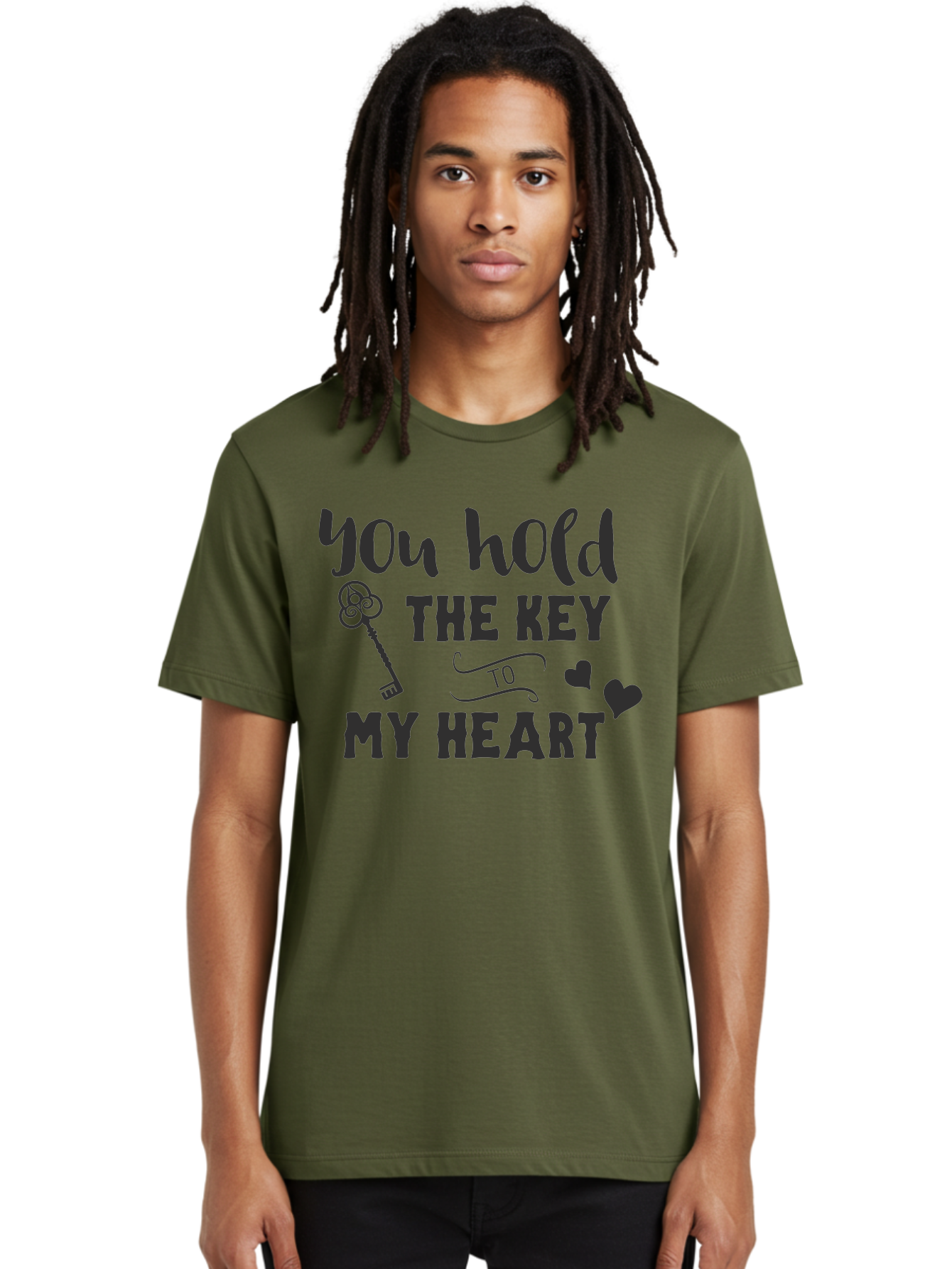 You-Hold-The-Key-To-My-Heart Men'S Graphic Tee, 100% Cotton, Comfortable Casual Summer Wear, Machine Washable, Romantic Quote, Love Message, Valentines Day Gift, Heartwarming Phrase, Couple Goals, Love Key, Heart Symbol, Decorative Hearts Aad342 12