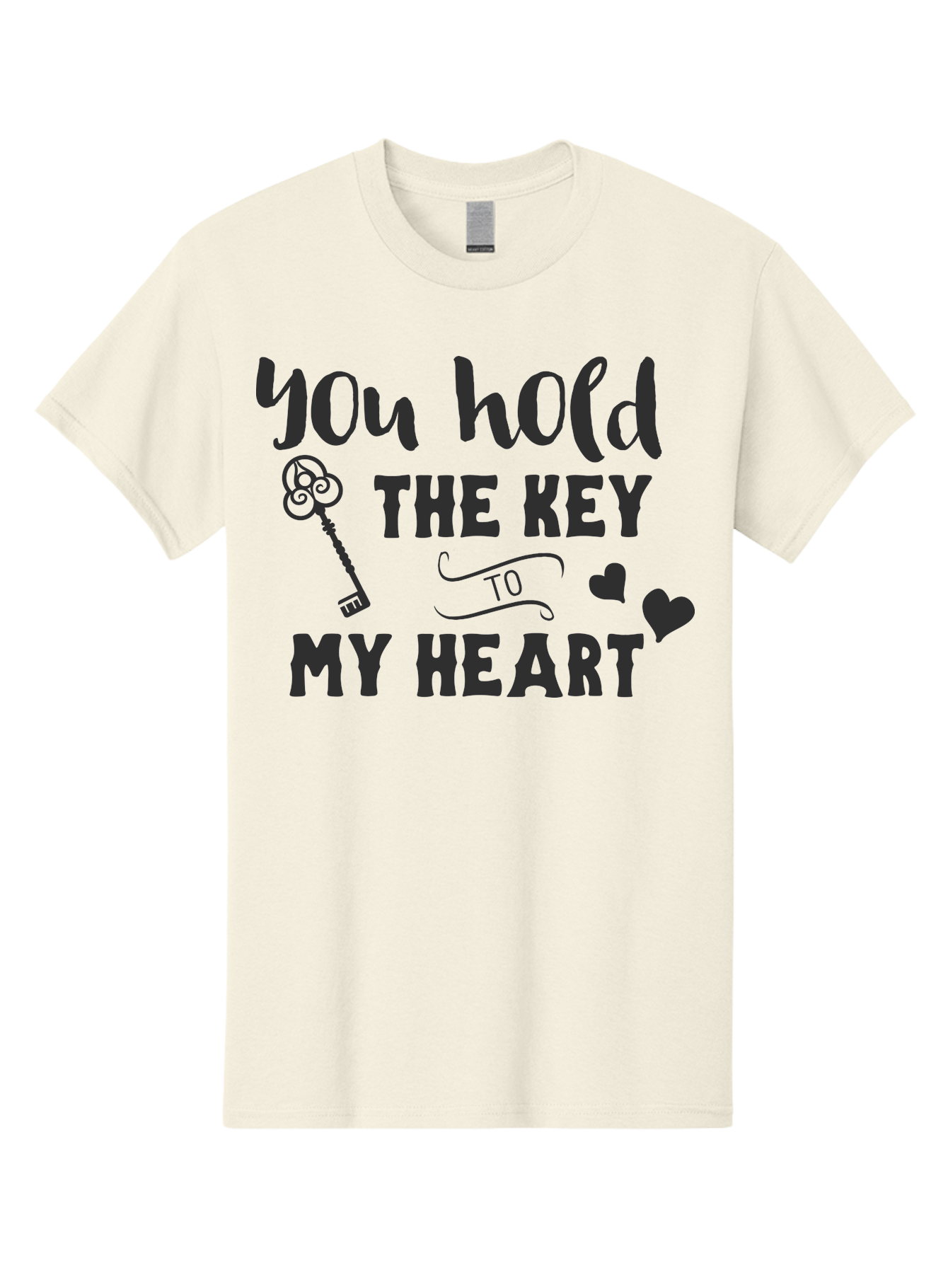You-Hold-The-Key-To-My-Heart Men'S Graphic Tee, 100% Cotton, Comfortable Casual Summer Wear, Machine Washable, Romantic Quote, Love Message, Valentines Day Gift, Heartwarming Phrase, Couple Goals, Love Key, Heart Symbol, Decorative Hearts Aad342 19
