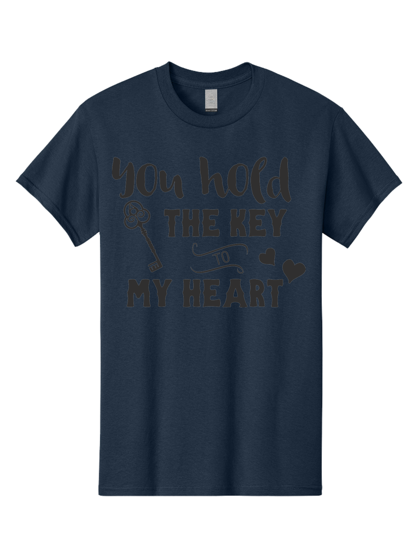 You-Hold-The-Key-To-My-Heart Men'S Graphic Tee, 100% Cotton, Comfortable Casual Summer Wear, Machine Washable, Romantic Quote, Love Message, Valentines Day Gift, Heartwarming Phrase, Couple Goals, Love Key, Heart Symbol, Decorative Hearts Aad342 5