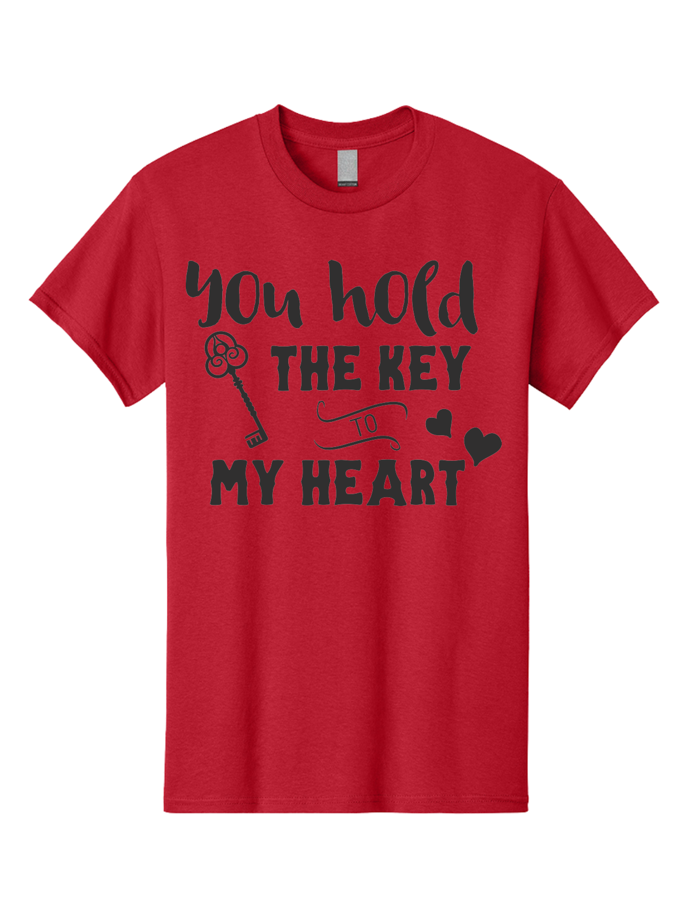 You-Hold-The-Key-To-My-Heart Men'S Graphic Tee, 100% Cotton, Comfortable Casual Summer Wear, Machine Washable, Romantic Quote, Love Message, Valentines Day Gift, Heartwarming Phrase, Couple Goals, Love Key, Heart Symbol, Decorative Hearts Aad342 7