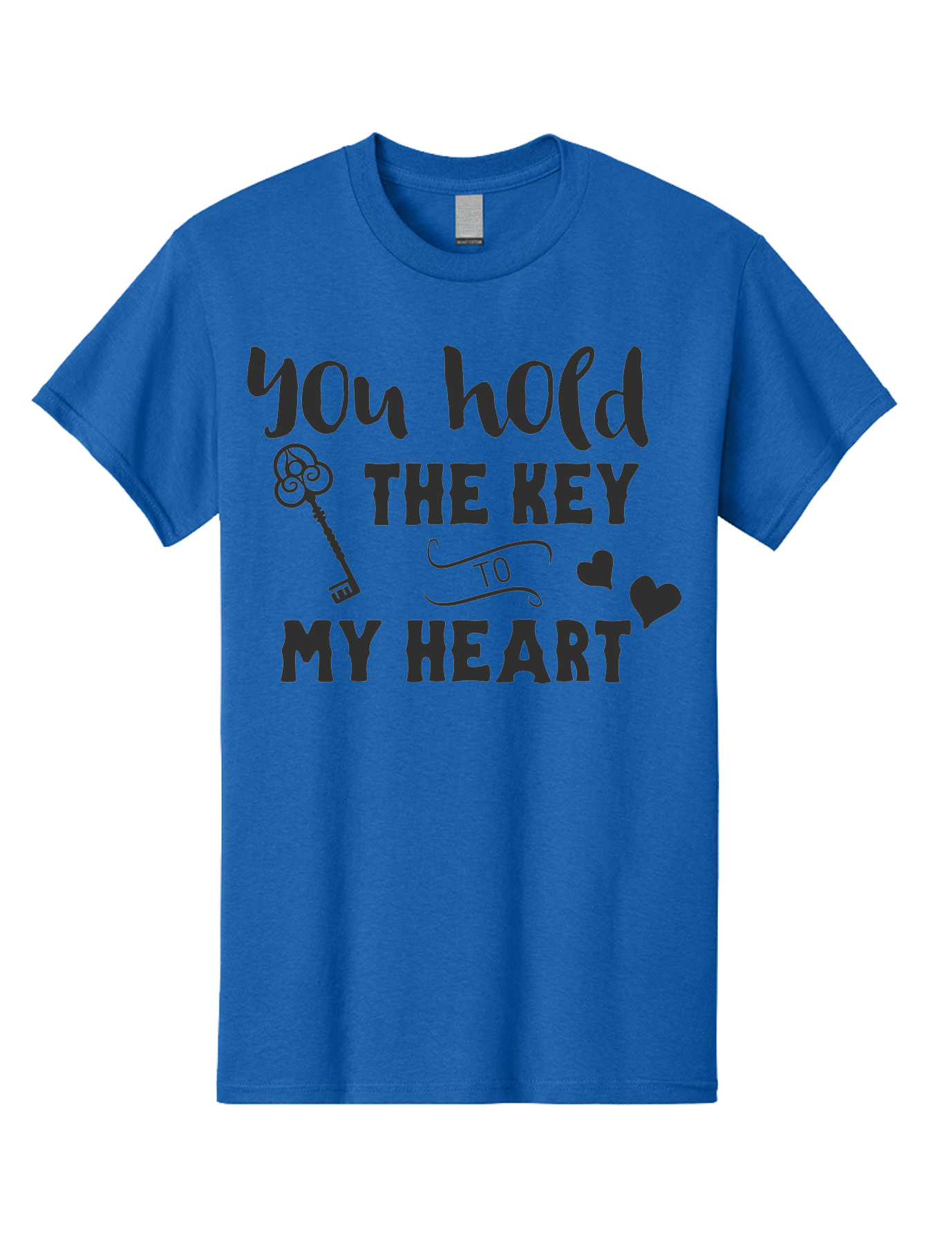 You-Hold-The-Key-To-My-Heart Men'S Graphic Tee, 100% Cotton, Comfortable Casual Summer Wear, Machine Washable, Romantic Quote, Love Message, Valentines Day Gift, Heartwarming Phrase, Couple Goals, Love Key, Heart Symbol, Decorative Hearts Aad342 29