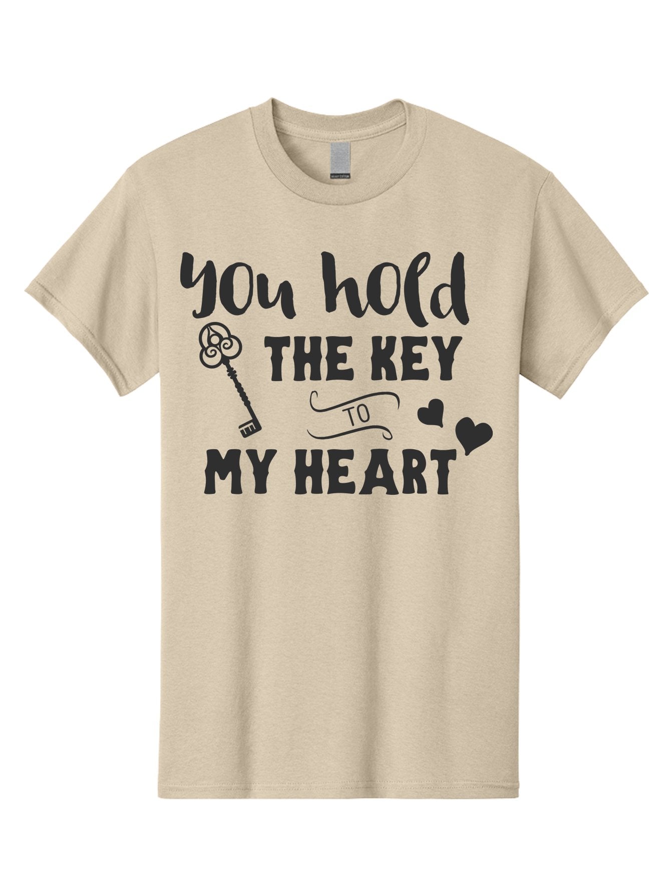 You-Hold-The-Key-To-My-Heart Men'S Graphic Tee, 100% Cotton, Comfortable Casual Summer Wear, Machine Washable, Romantic Quote, Love Message, Valentines Day Gift, Heartwarming Phrase, Couple Goals, Love Key, Heart Symbol, Decorative Hearts Aad342 9