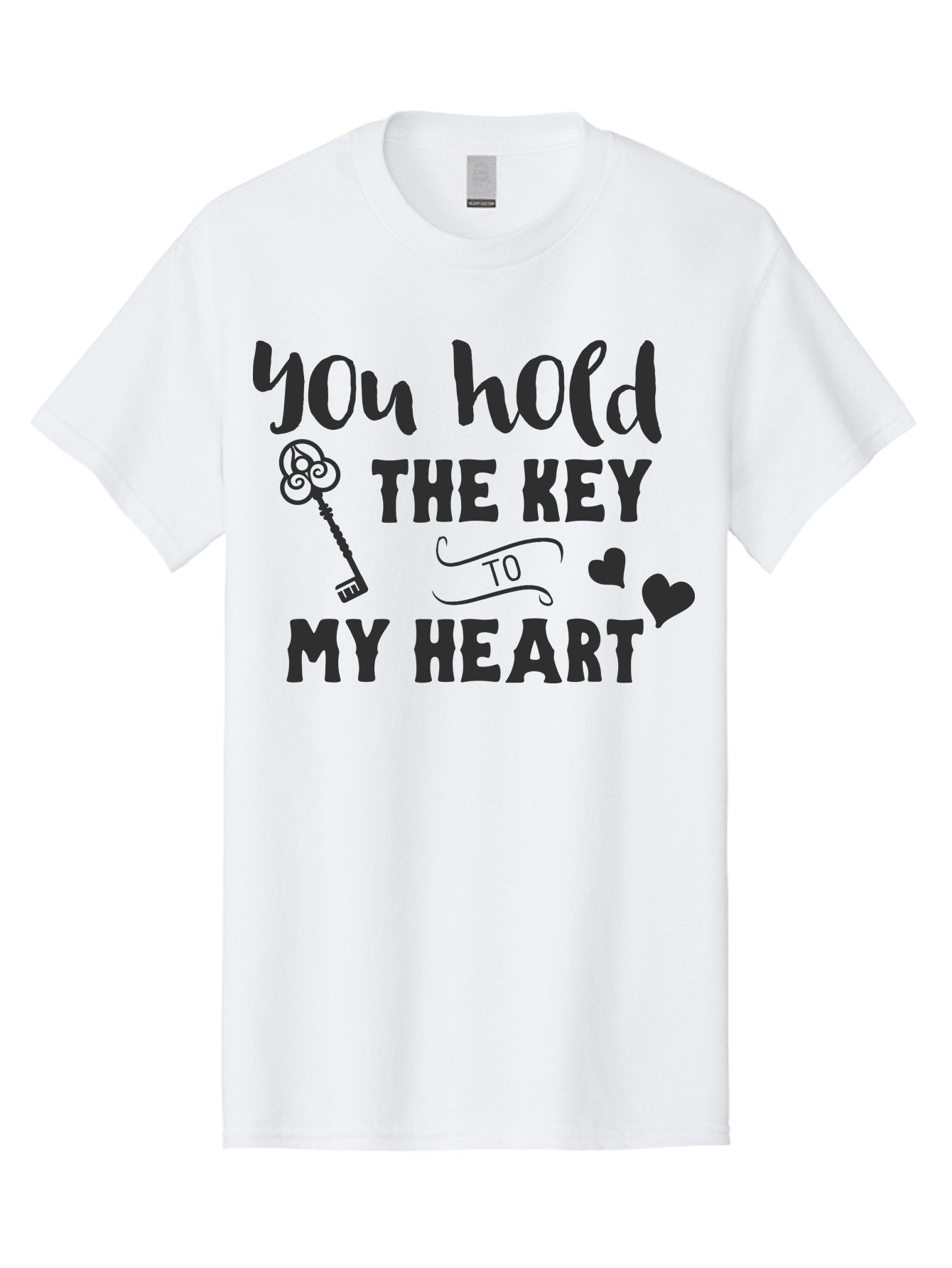 You-Hold-The-Key-To-My-Heart Men'S Graphic Tee, 100% Cotton, Comfortable Casual Summer Wear, Machine Washable, Romantic Quote, Love Message, Valentines Day Gift, Heartwarming Phrase, Couple Goals, Love Key, Heart Symbol, Decorative Hearts Aad342 14
