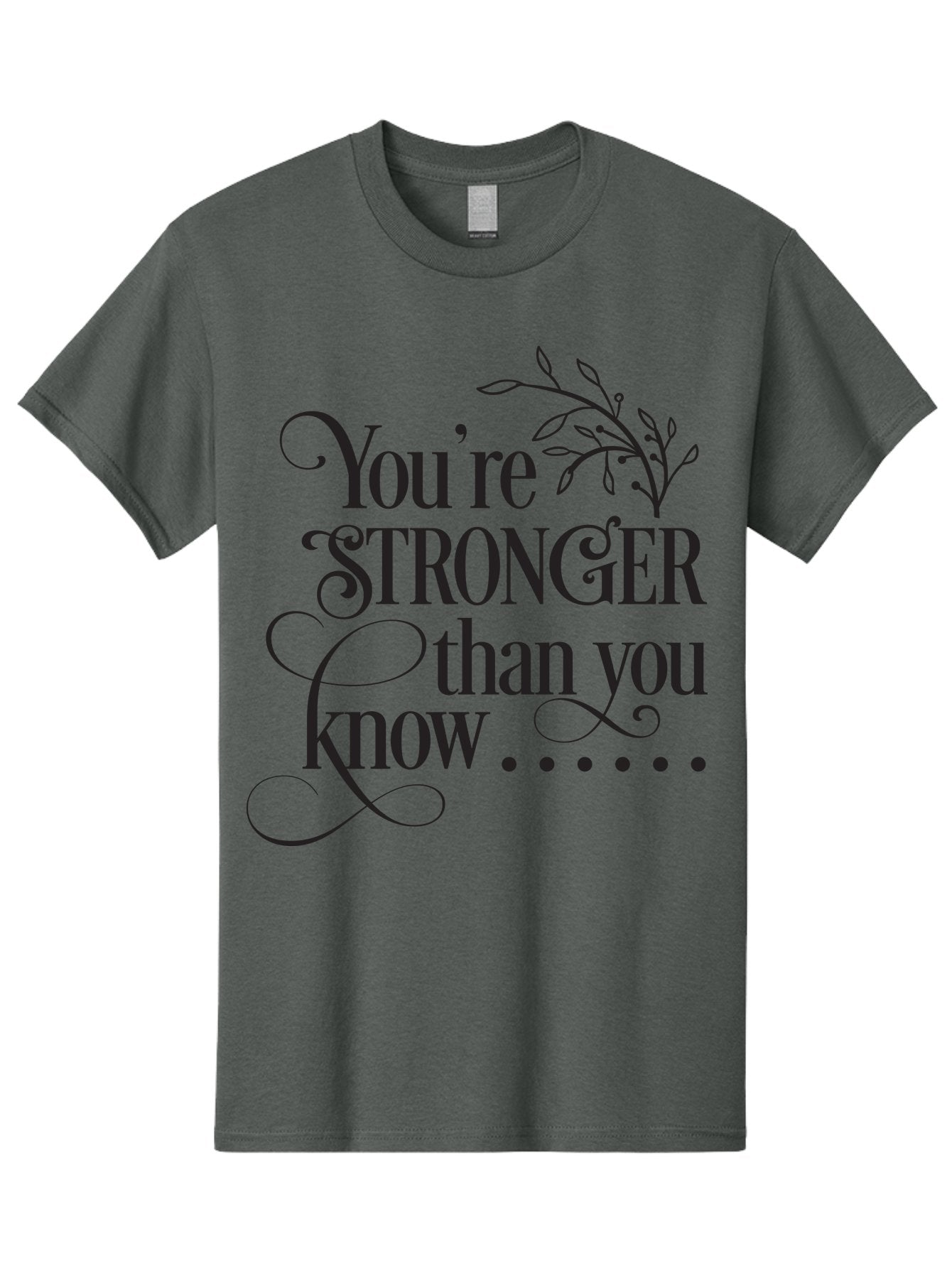 You-Re-Stronger-Than-You-Know Men'S Graphic Tee, 100% Cotton, Comfortable Casual Summer Wear, Machine Washable, Motivational Quote, Inspirational Message, Strength, Positivity, Empowerment, Encouragement, Inner Strength, Self-Improvement Aad347 10