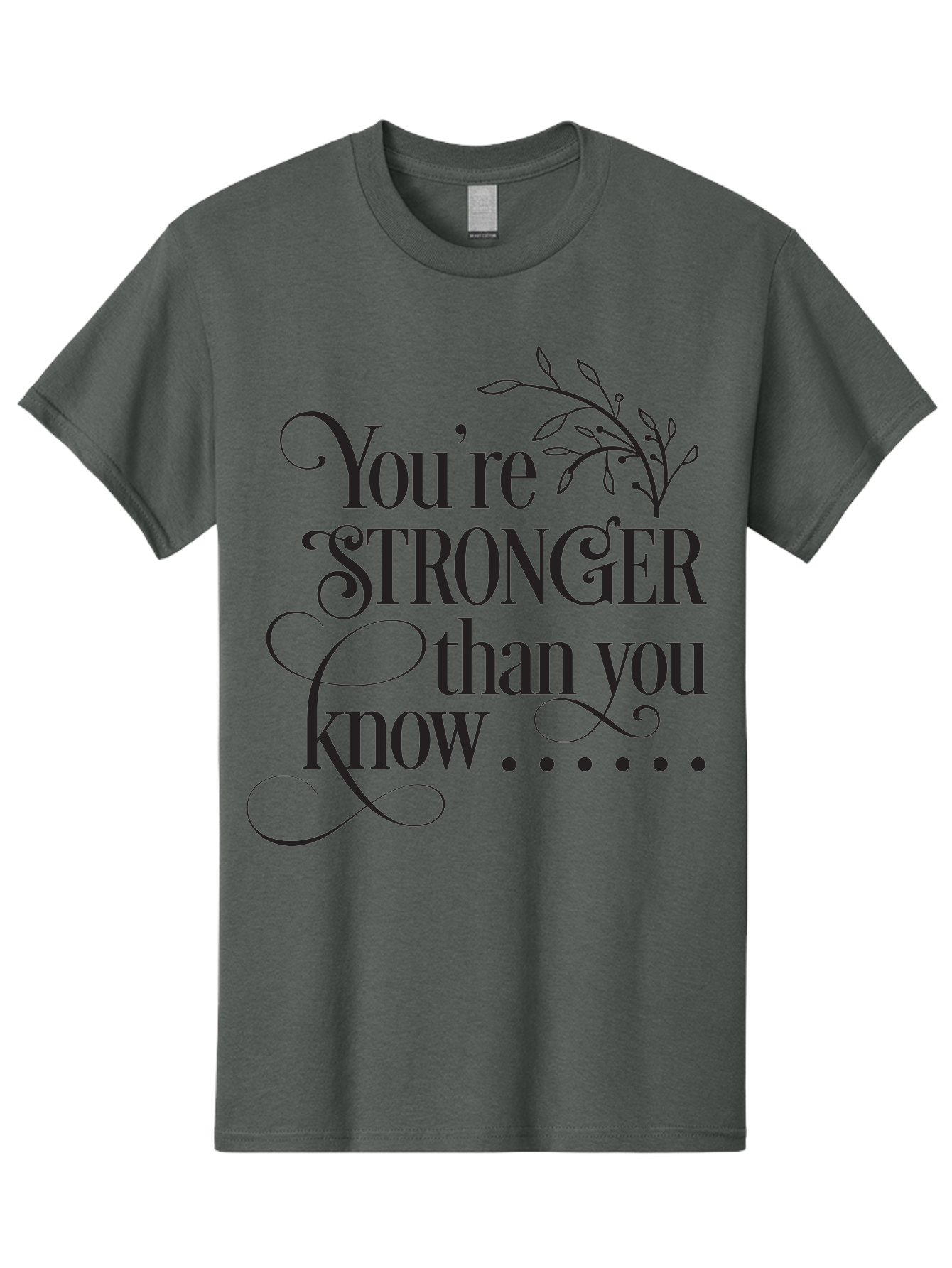 You-Re-Stronger-Than-You-Know Men'S Graphic Tee, 100% Cotton, Comfortable Casual Summer Wear, Machine Washable, Motivational Quote, Inspirational Message, Strength, Positivity, Empowerment, Encouragement, Inner Strength, Self-Improvement Aad347 27