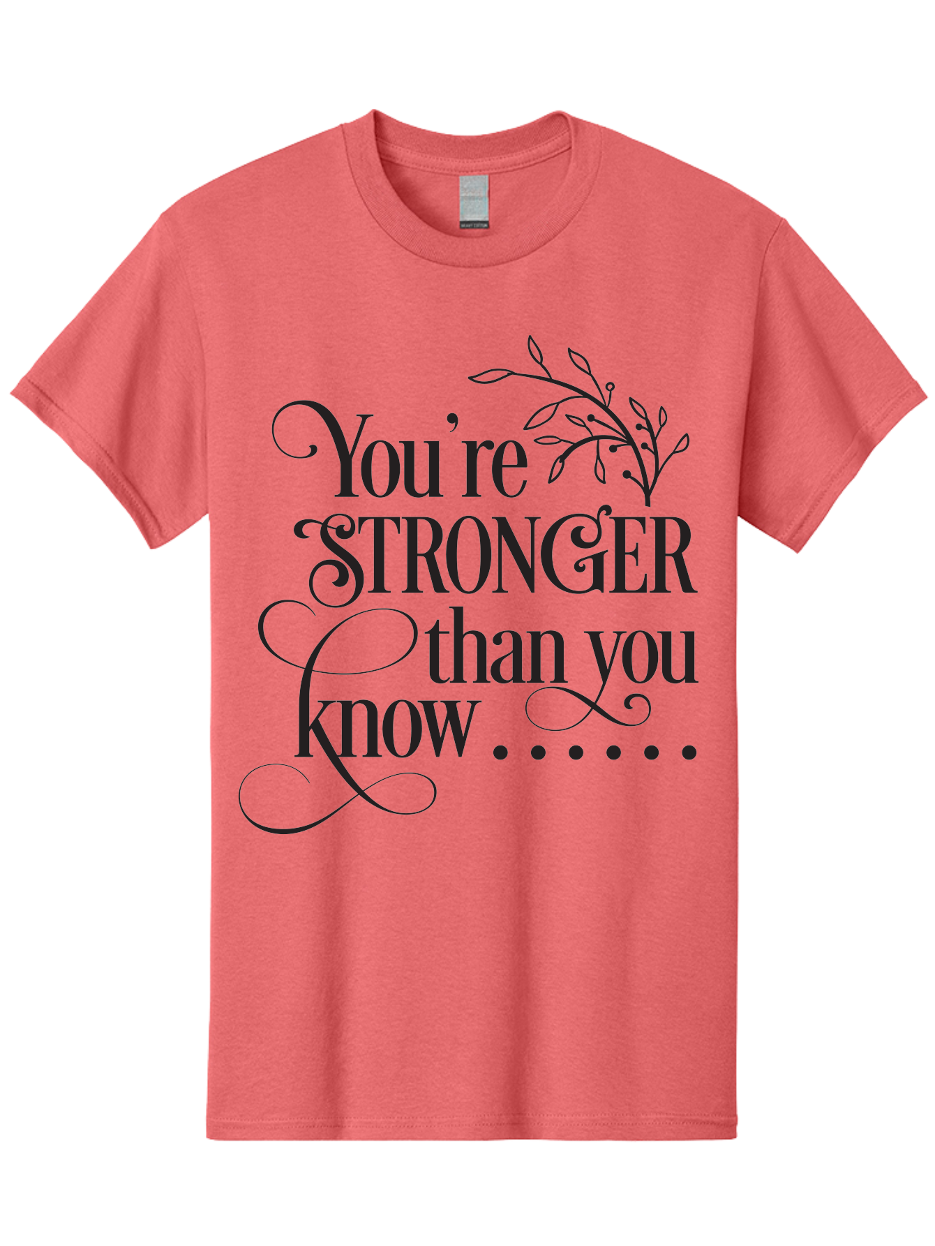 You-Re-Stronger-Than-You-Know Men'S Graphic Tee, 100% Cotton, Comfortable Casual Summer Wear, Machine Washable, Motivational Quote, Inspirational Message, Strength, Positivity, Empowerment, Encouragement, Inner Strength, Self-Improvement Aad347 7