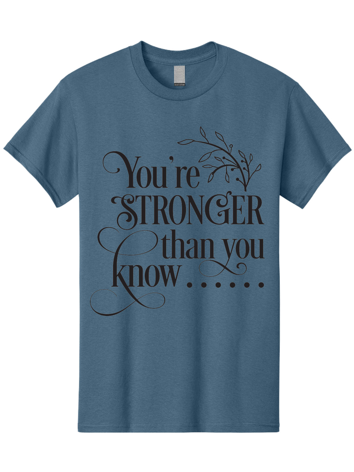 You-Re-Stronger-Than-You-Know Men'S Graphic Tee, 100% Cotton, Comfortable Casual Summer Wear, Machine Washable, Motivational Quote, Inspirational Message, Strength, Positivity, Empowerment, Encouragement, Inner Strength, Self-Improvement Aad347